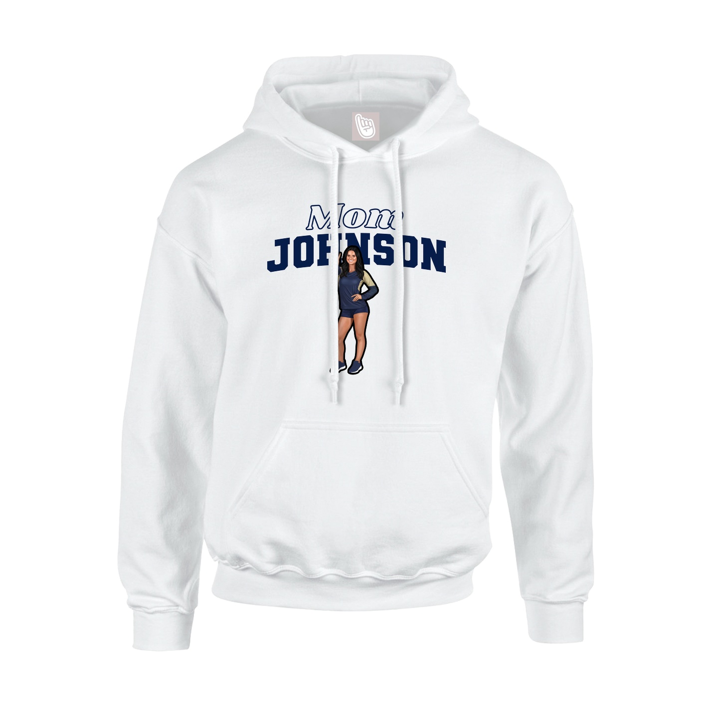 Youth Hoodie — Mothers Day Block in White