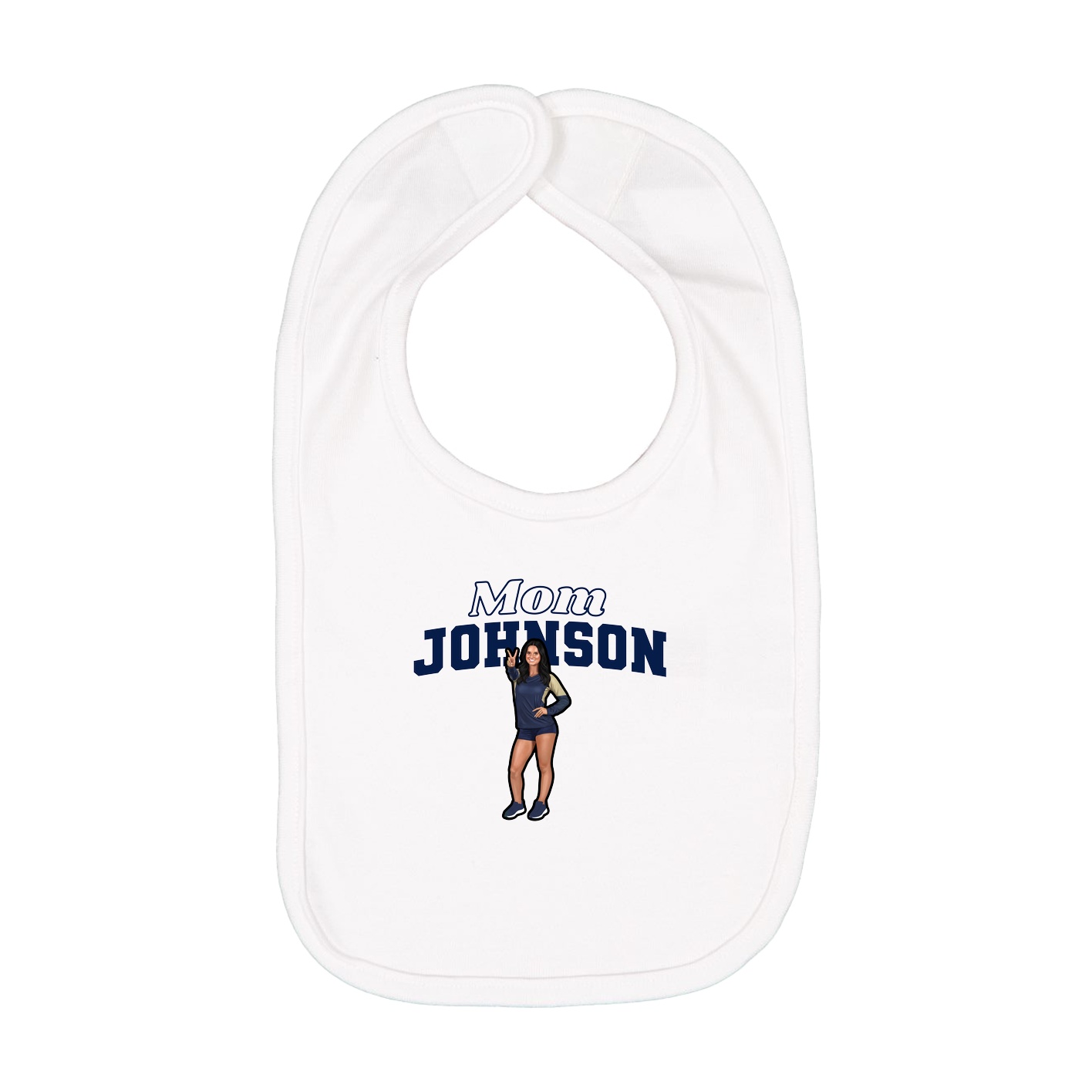Infant Bib — Mothers Day Block in White
