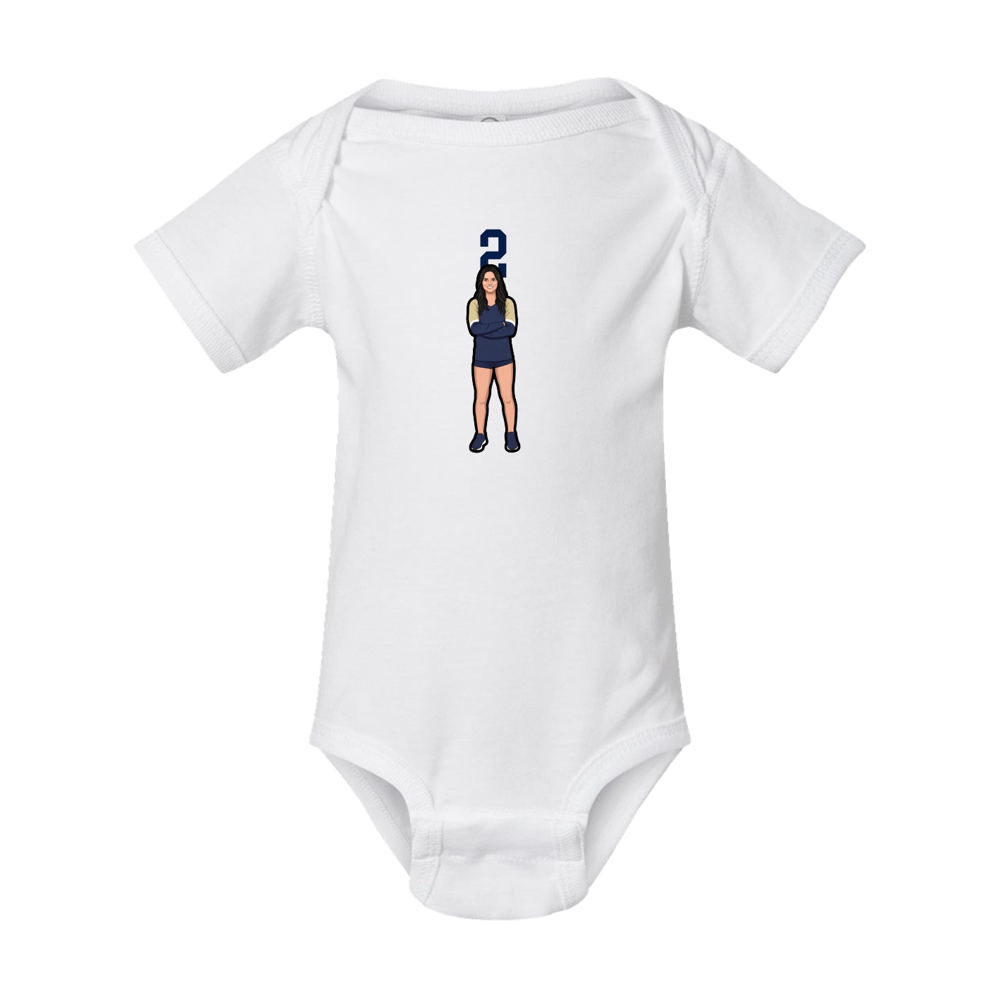 Baby Onesie — Number Top in White