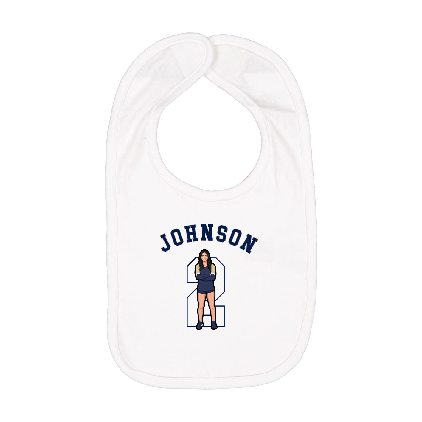 Infant Bib — Shirsey Arch in White