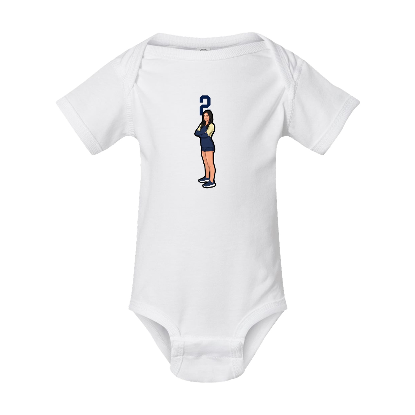 Baby Onesie — Number Top in White