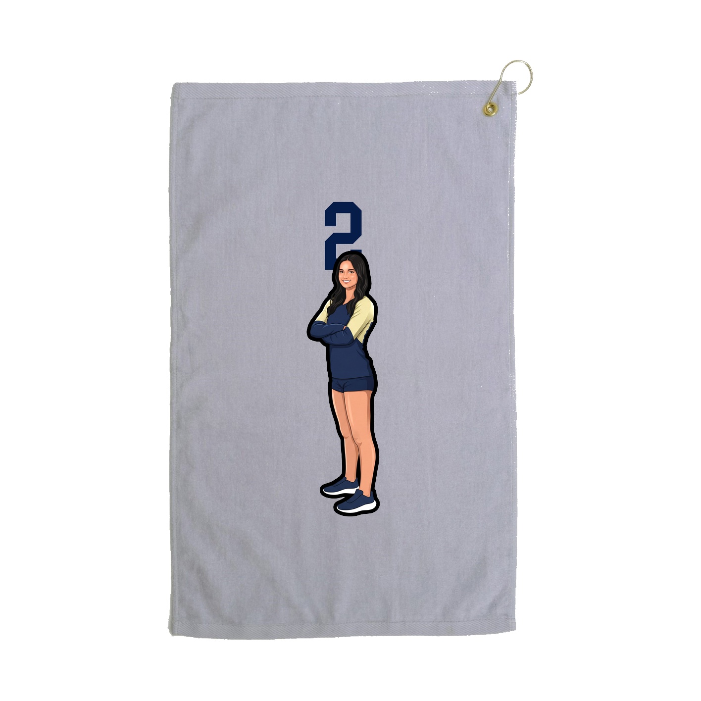 Golf Towel — Number Top in Grey