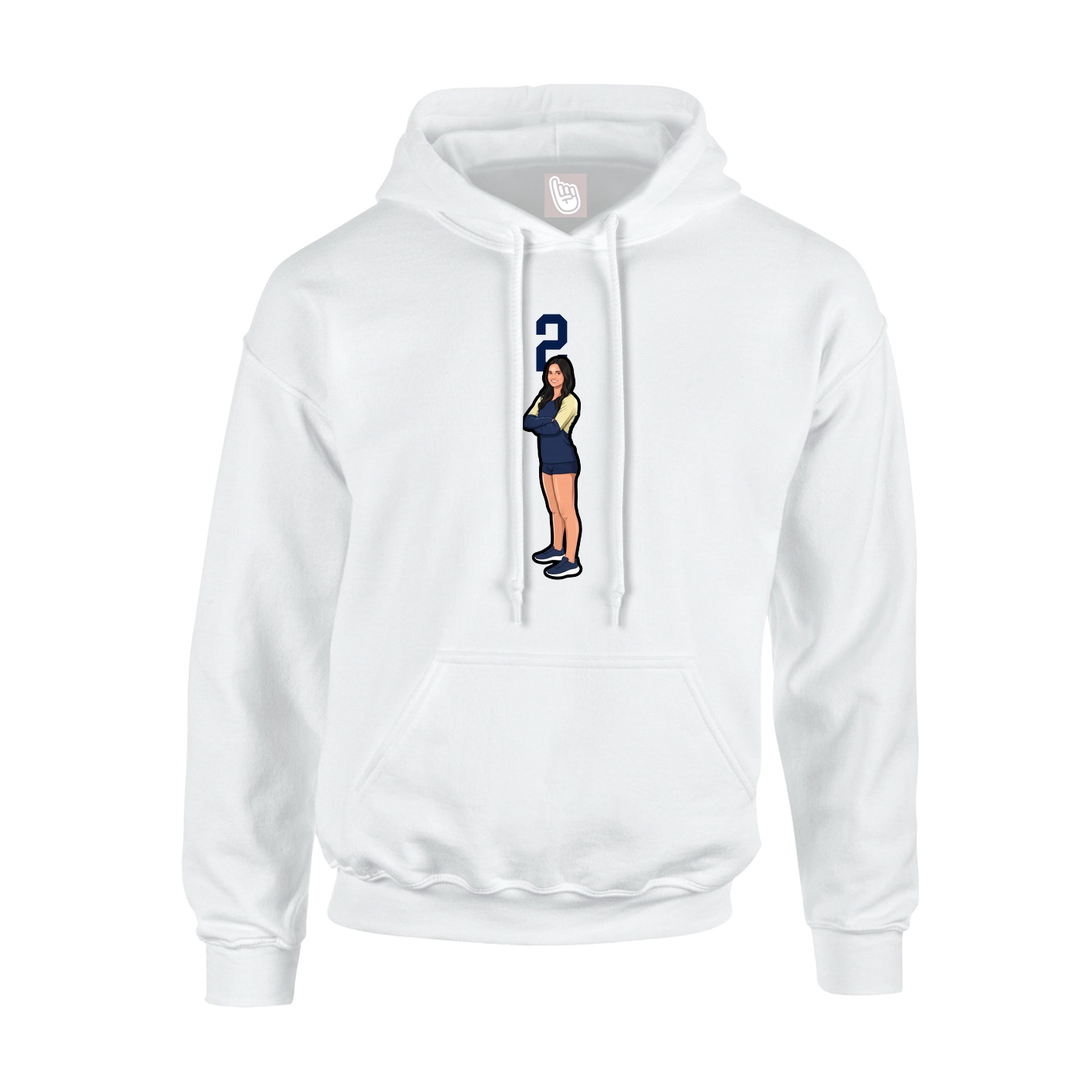 Youth Hoodie — Number Top in White