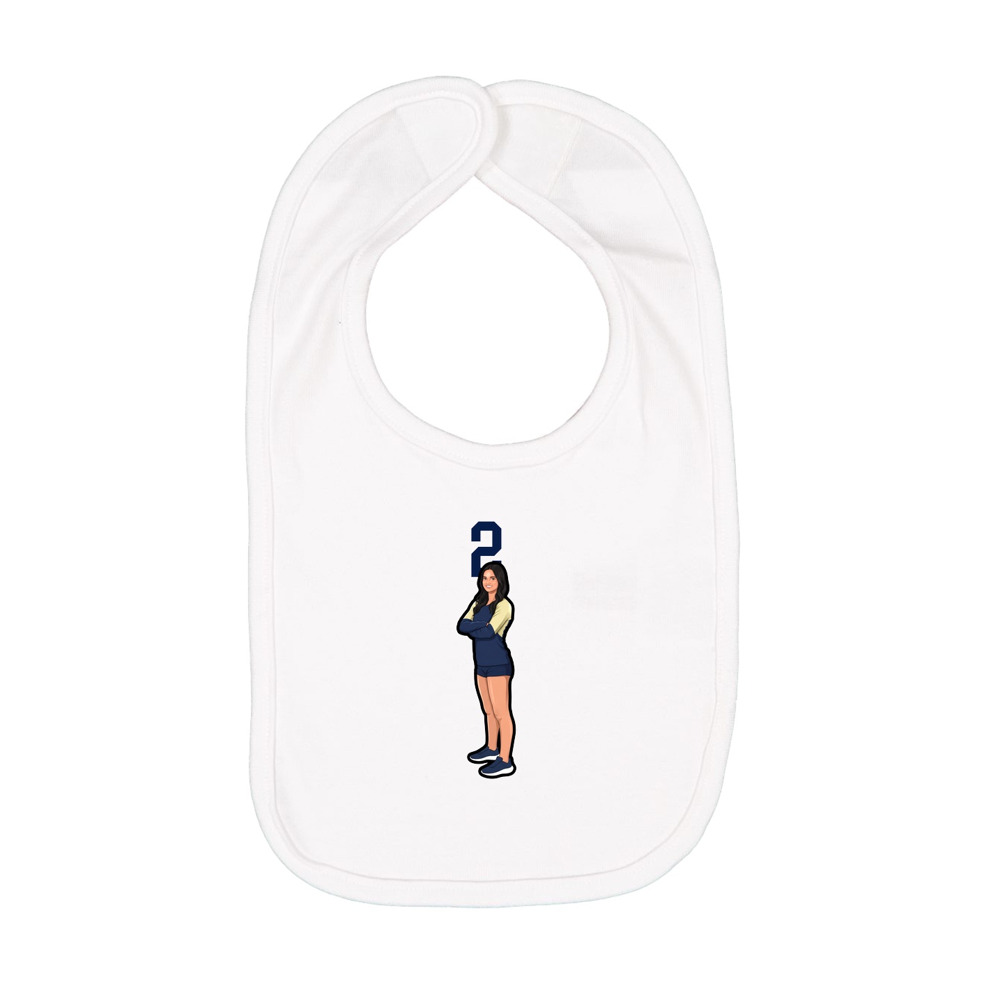 Infant Bib — Number Top in White