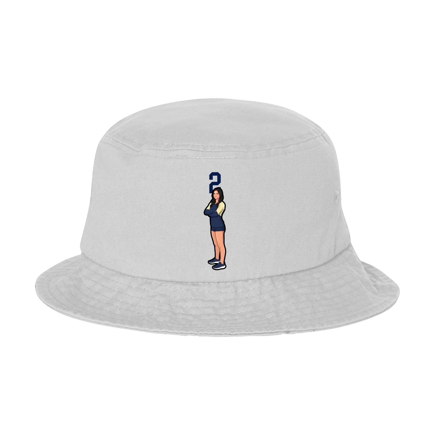 Bucket Cap — Number Top in White