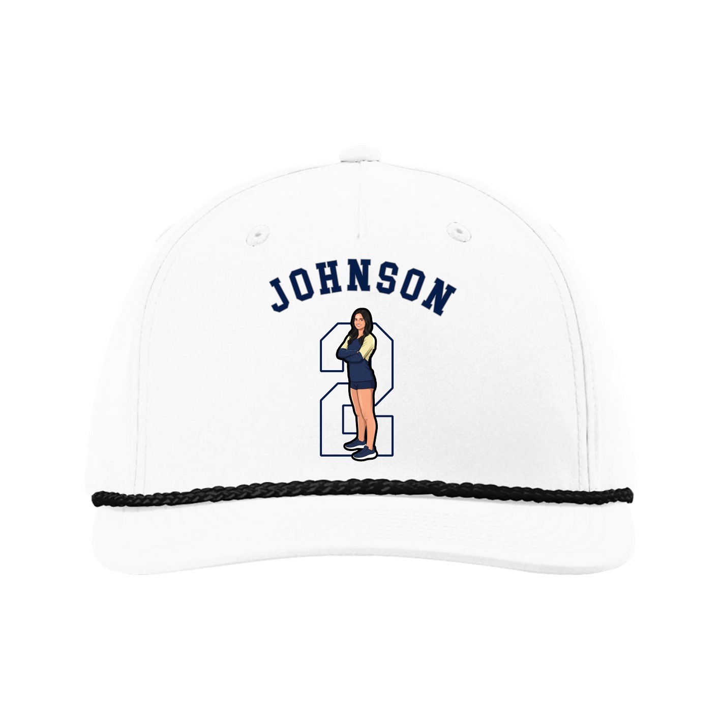 Five-Panel Classic Rope Cap — Shirsey Arch in White