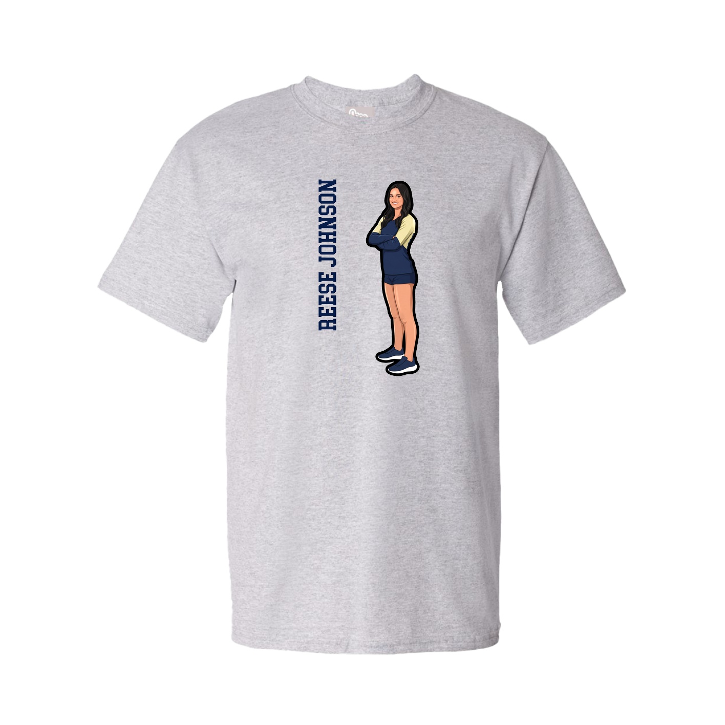 Youth Tee — Name Vertical in Grey