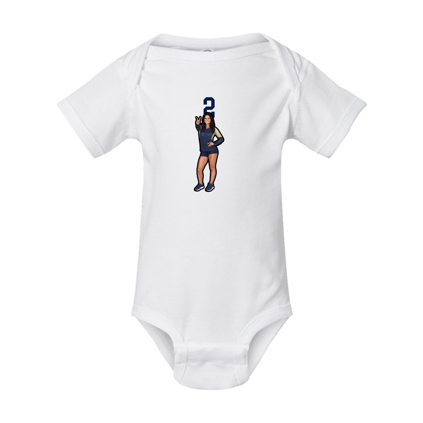 Baby Onesie — Number Top in White