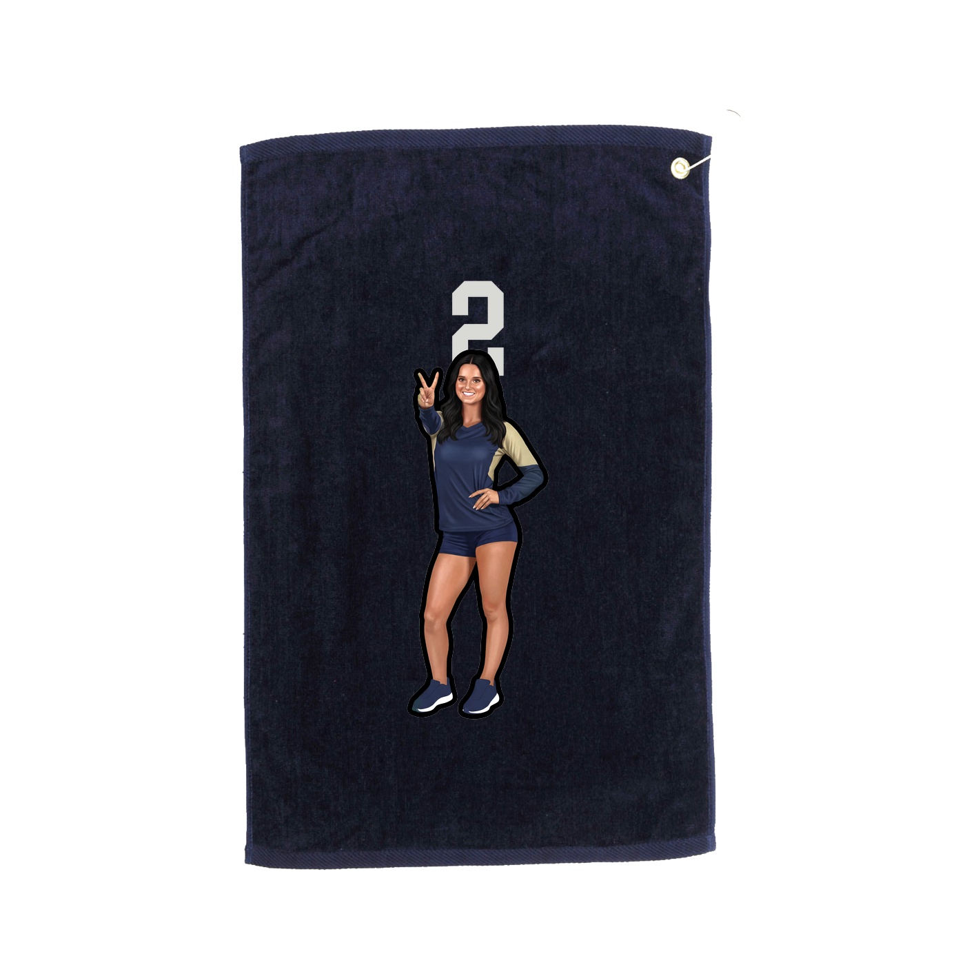 Golf Towel — Number Top in Navy