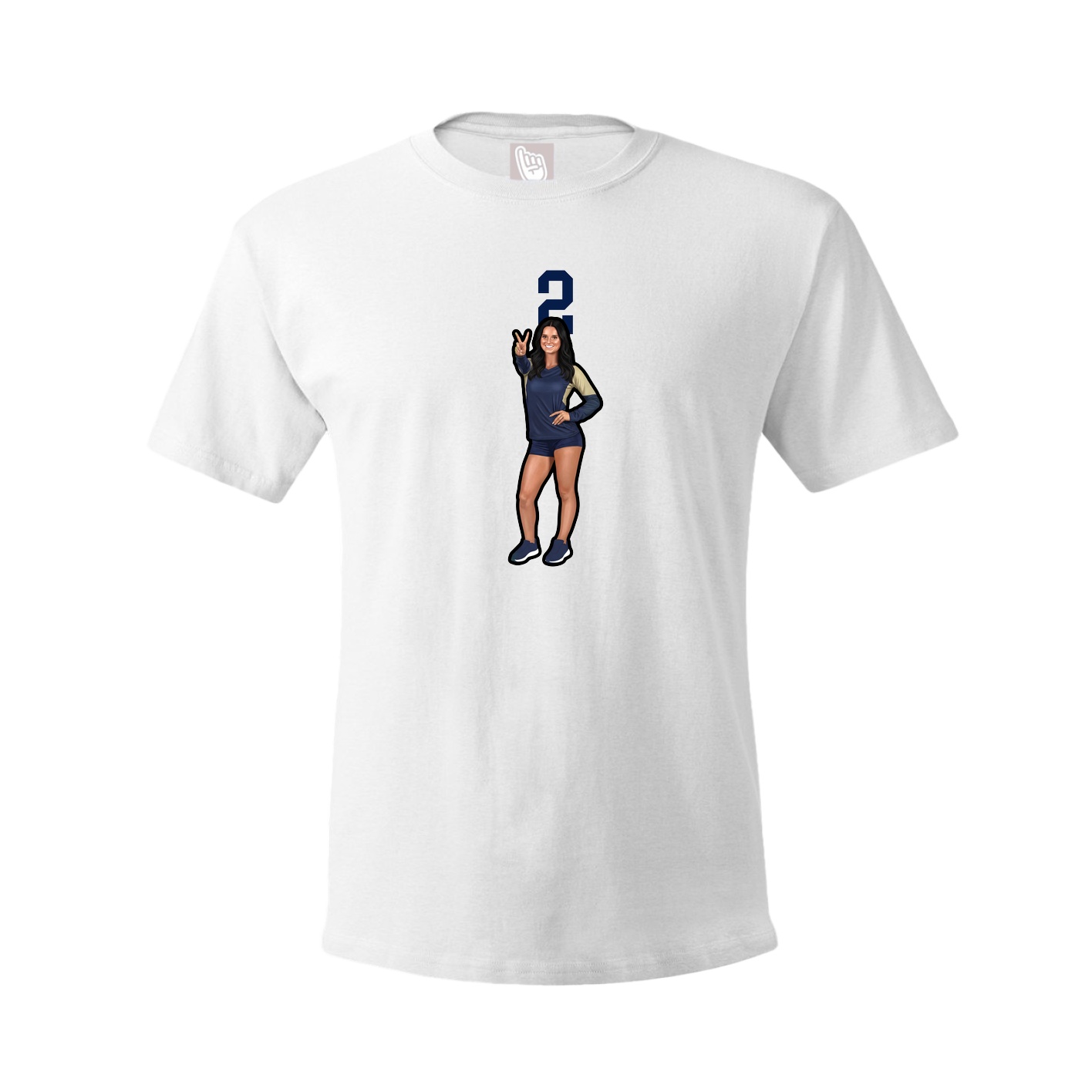 Youth Tee — Number Top in White