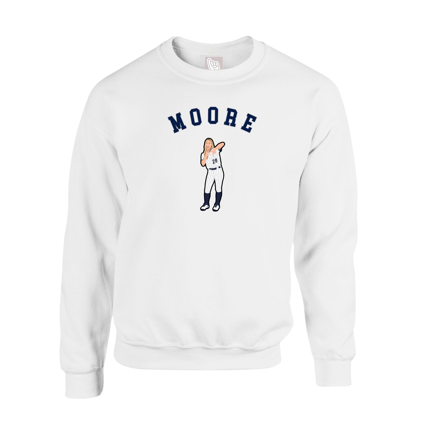 Fleece Crew — Shirsey Arch in White