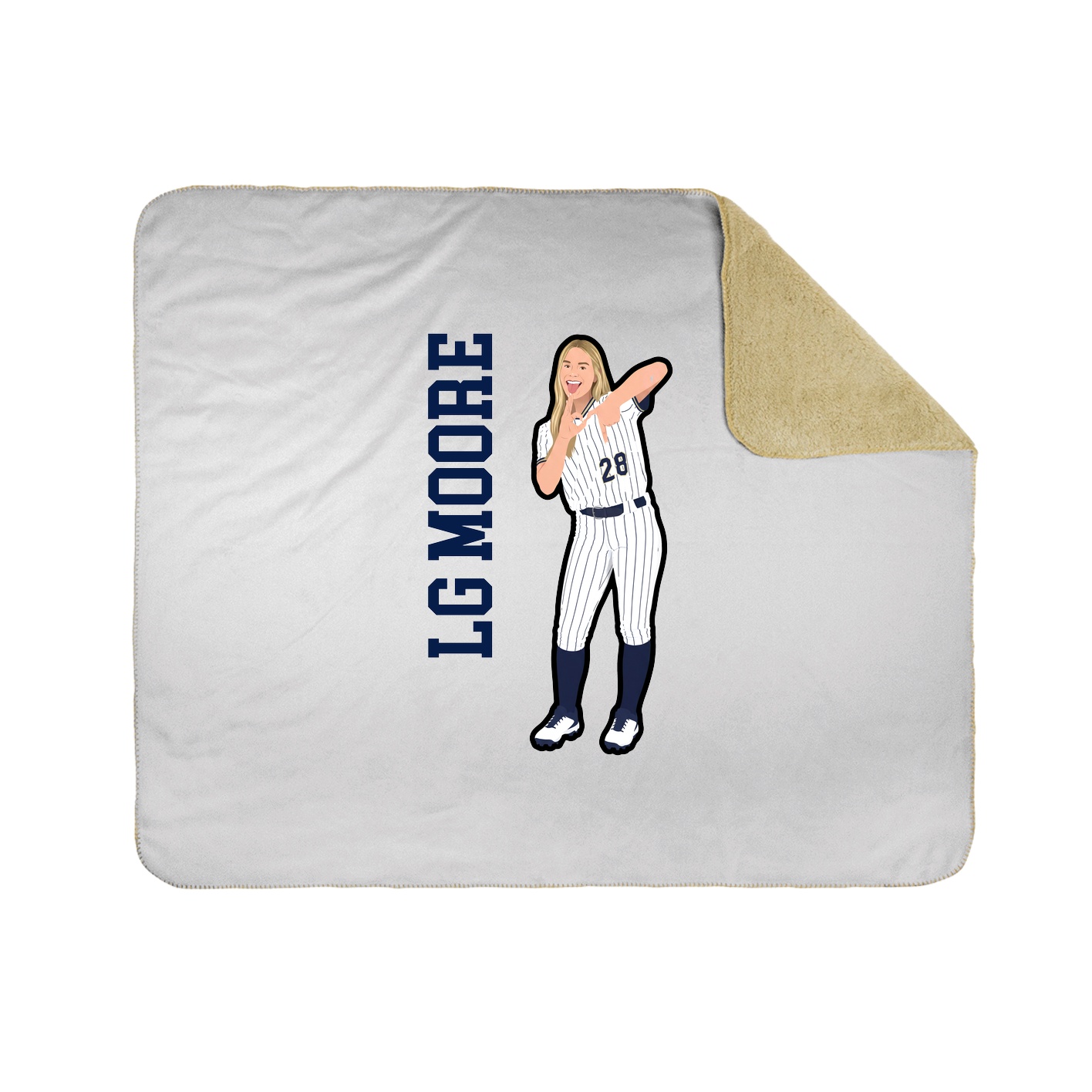 Throw Blanket — Name Vertical in White