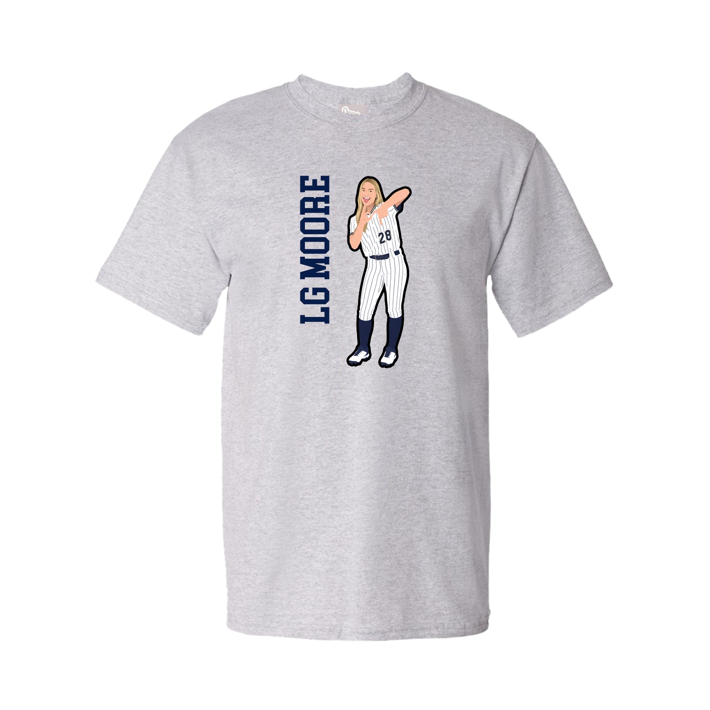 Youth Tee — Name Vertical in Grey