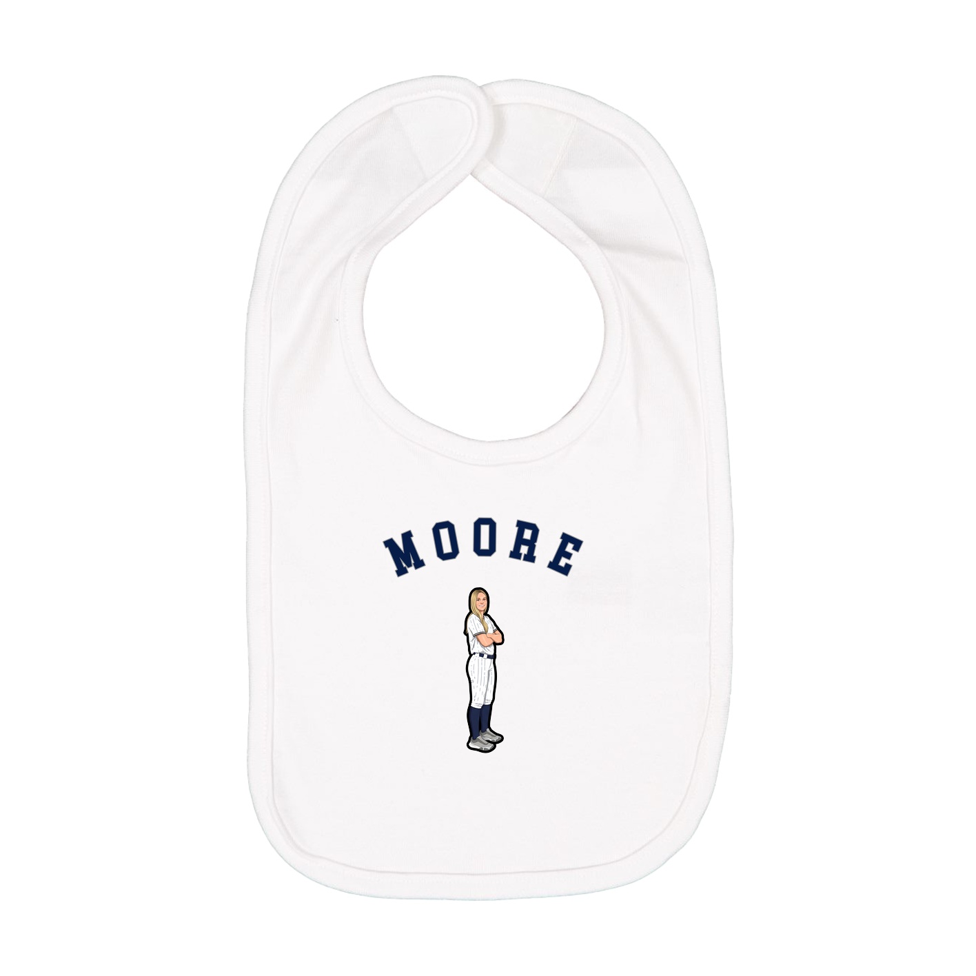 Infant Bib — Shirsey Arch in White