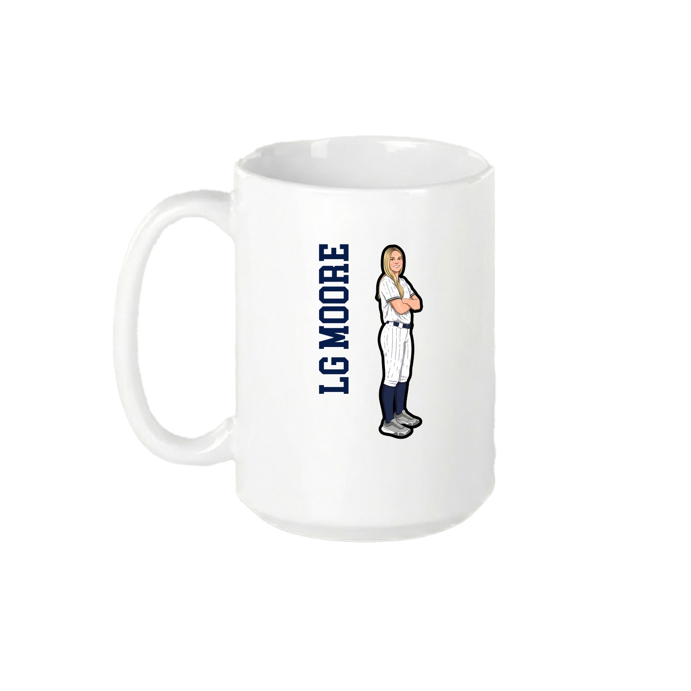 15oz Coffee Mug — Name Vertical in White