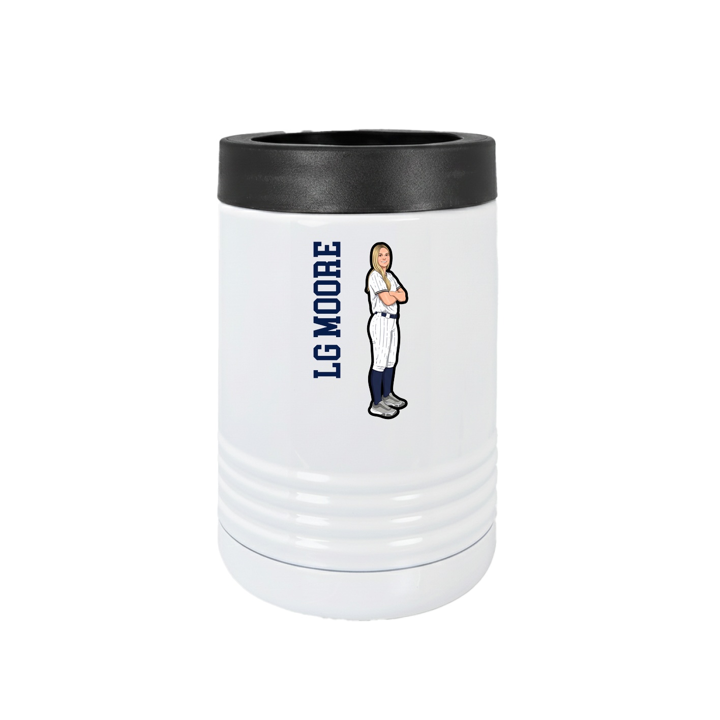Beverage Holder — Name Vertical in White