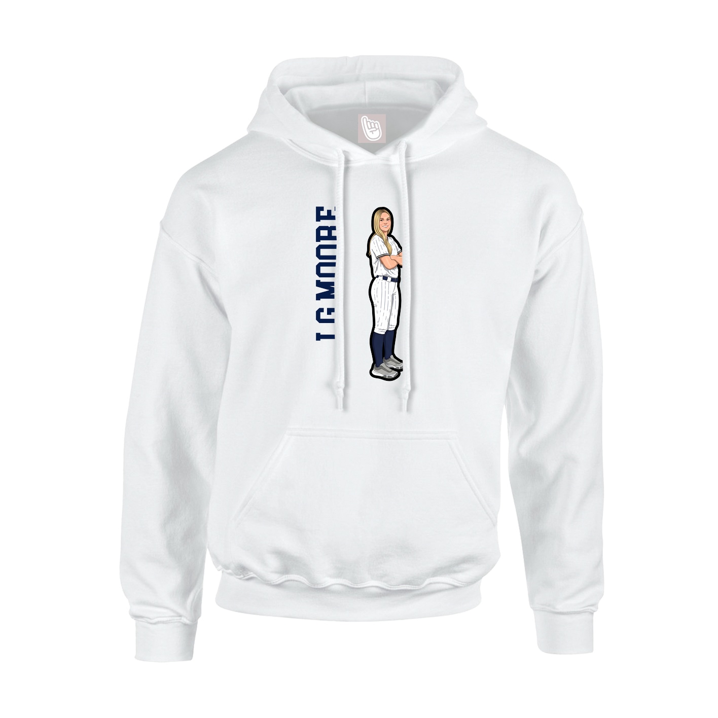 Hoodie — Name Vertical in White