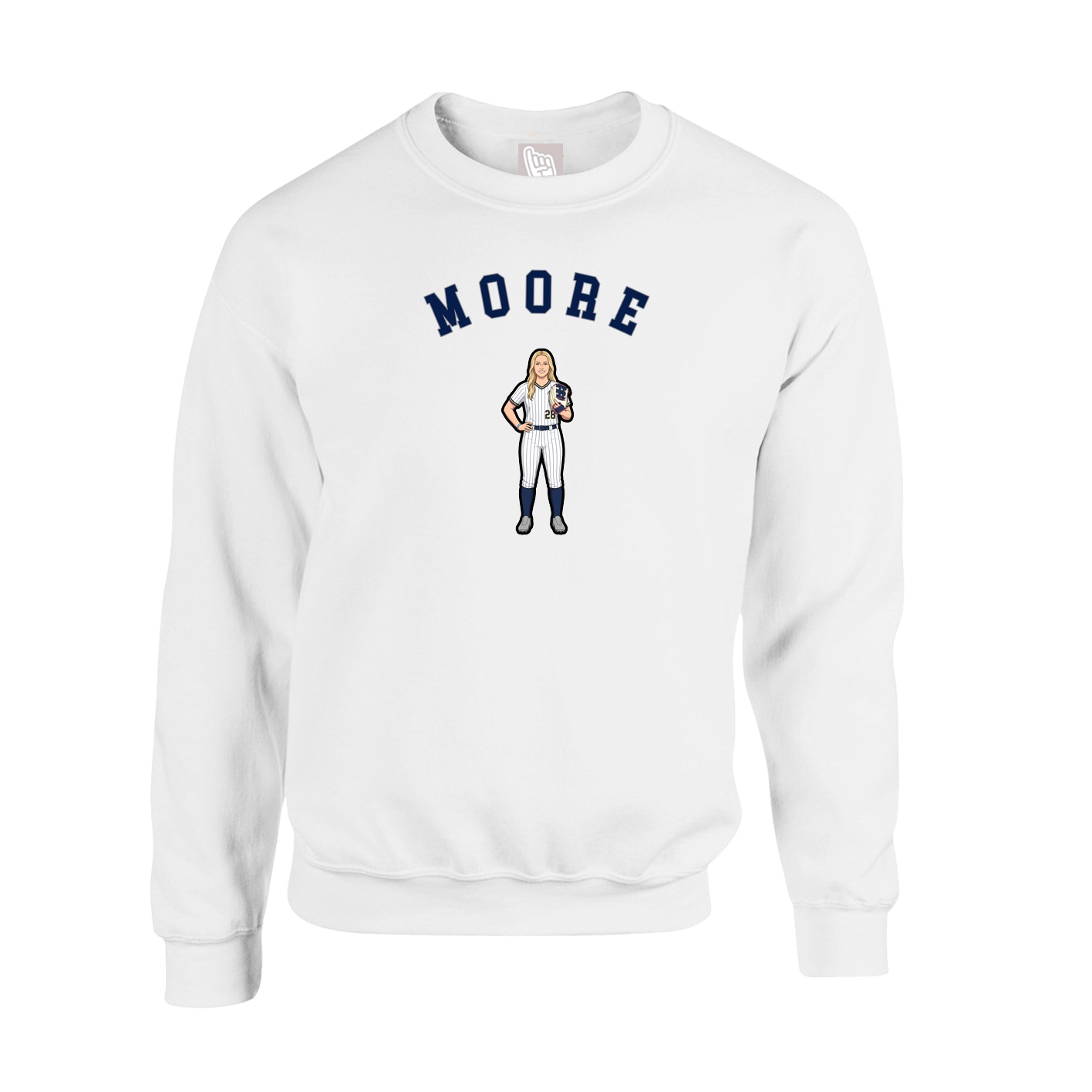 Fleece Crew — Shirsey Arch in White