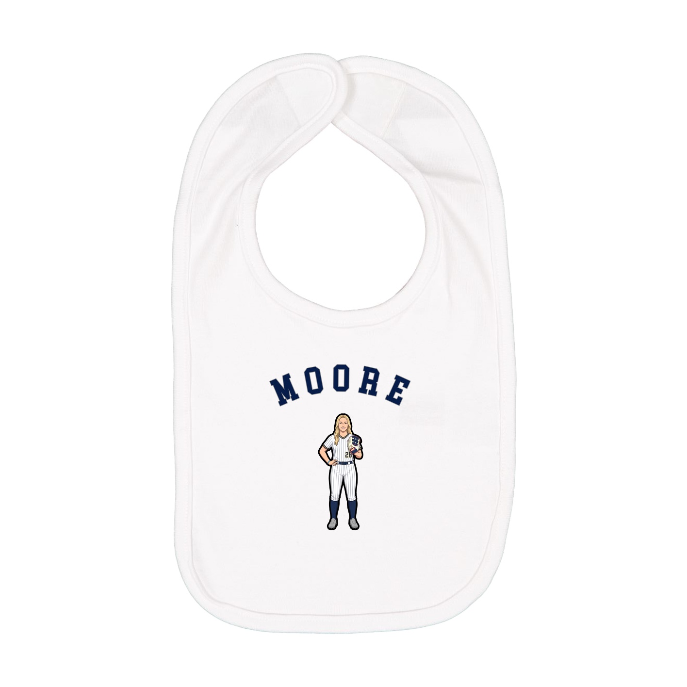 Infant Bib — Shirsey Arch in White