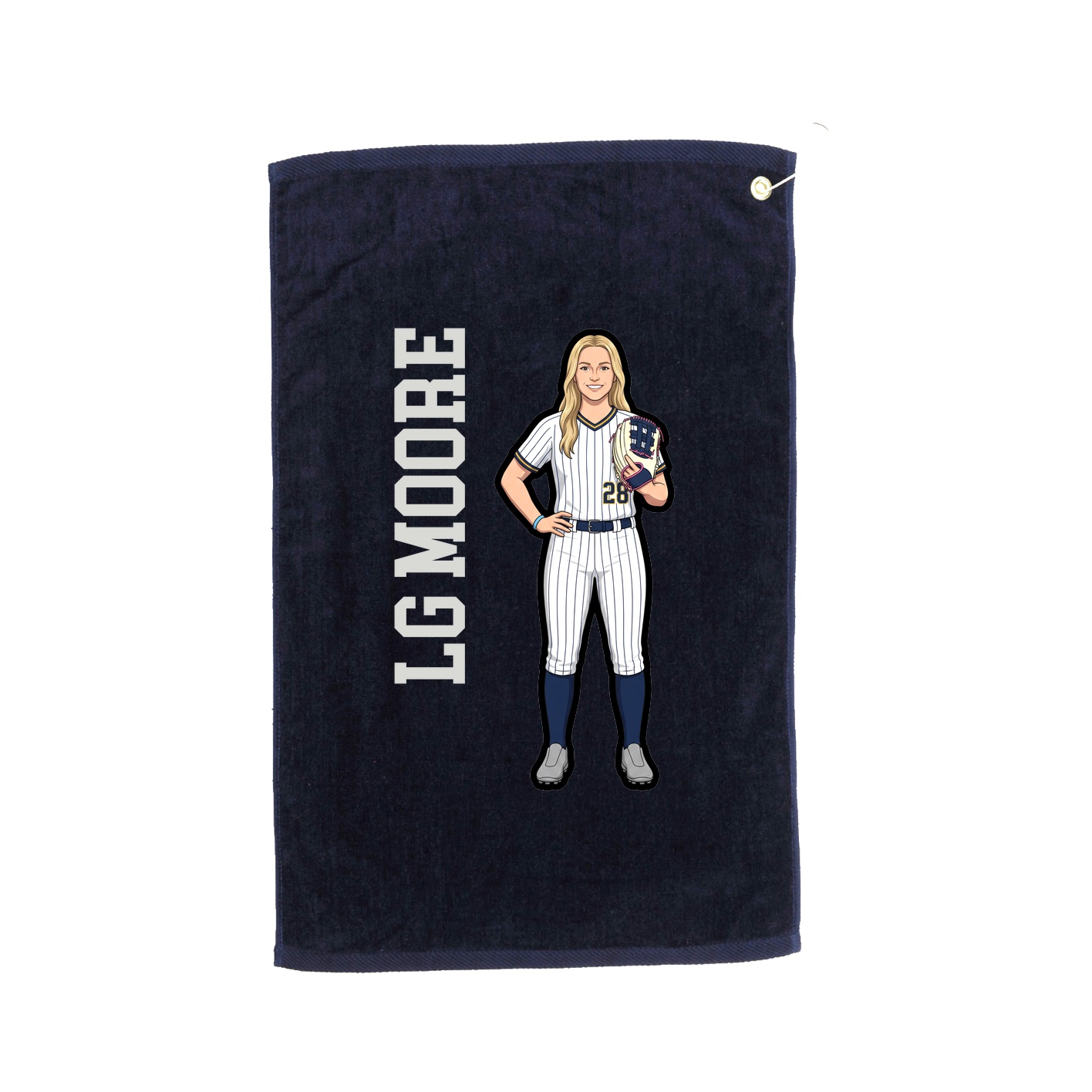Golf Towel — Name Vertical in Navy