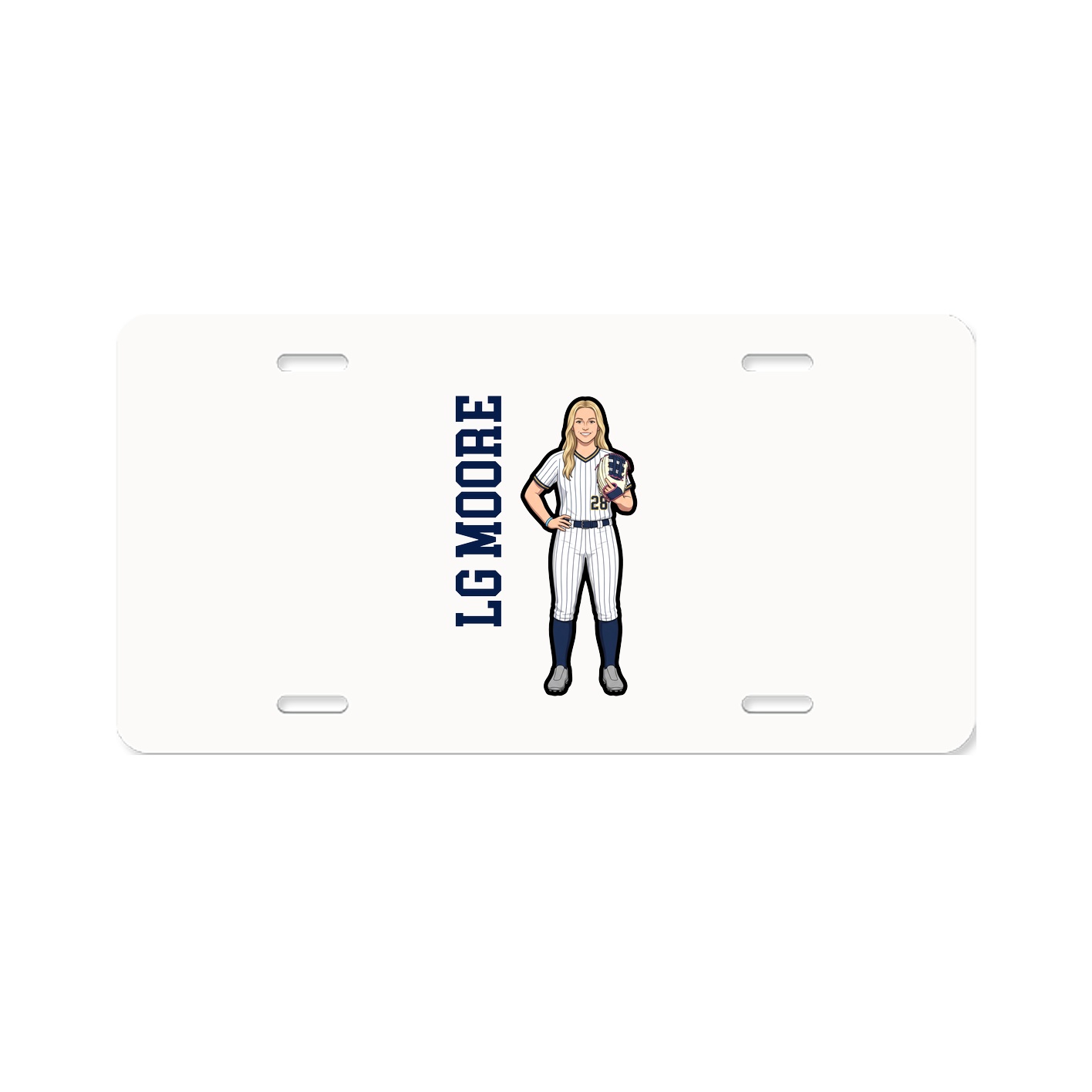 License Plate — Name Vertical in Classic