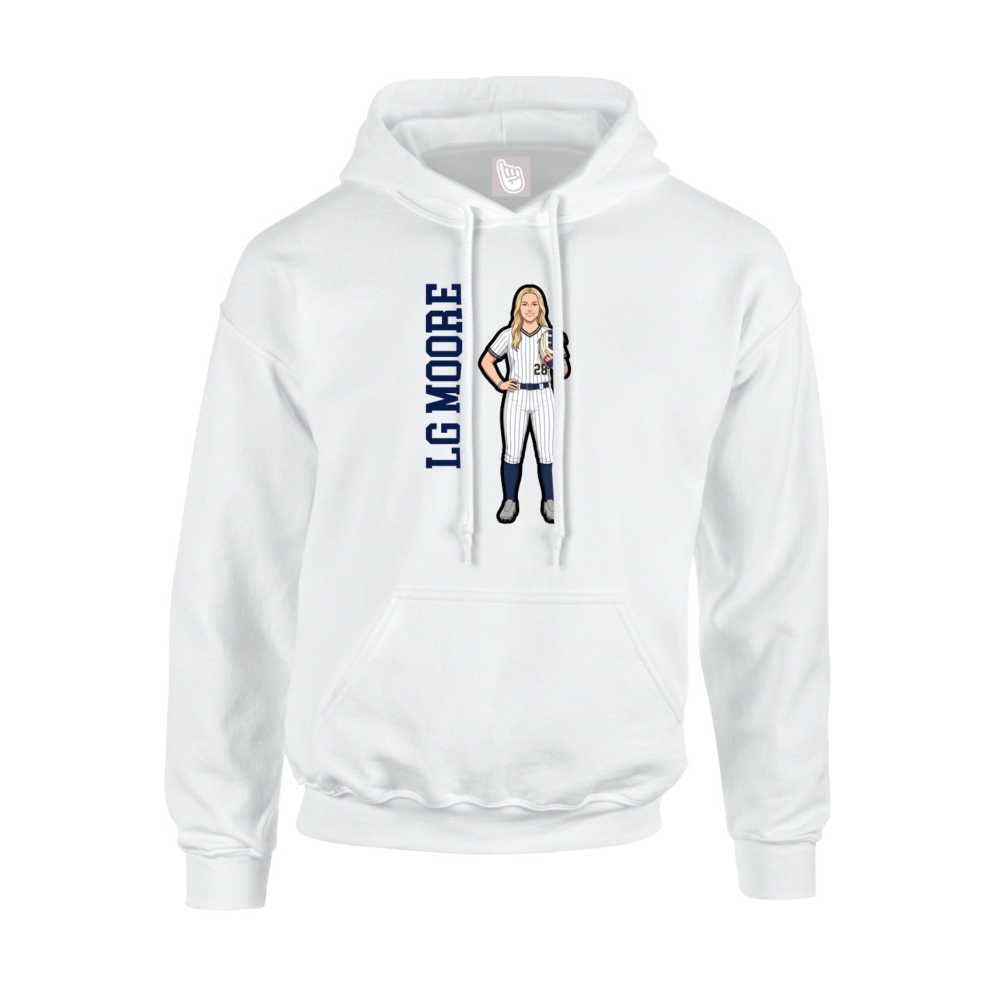 Hoodie — Name Vertical in White