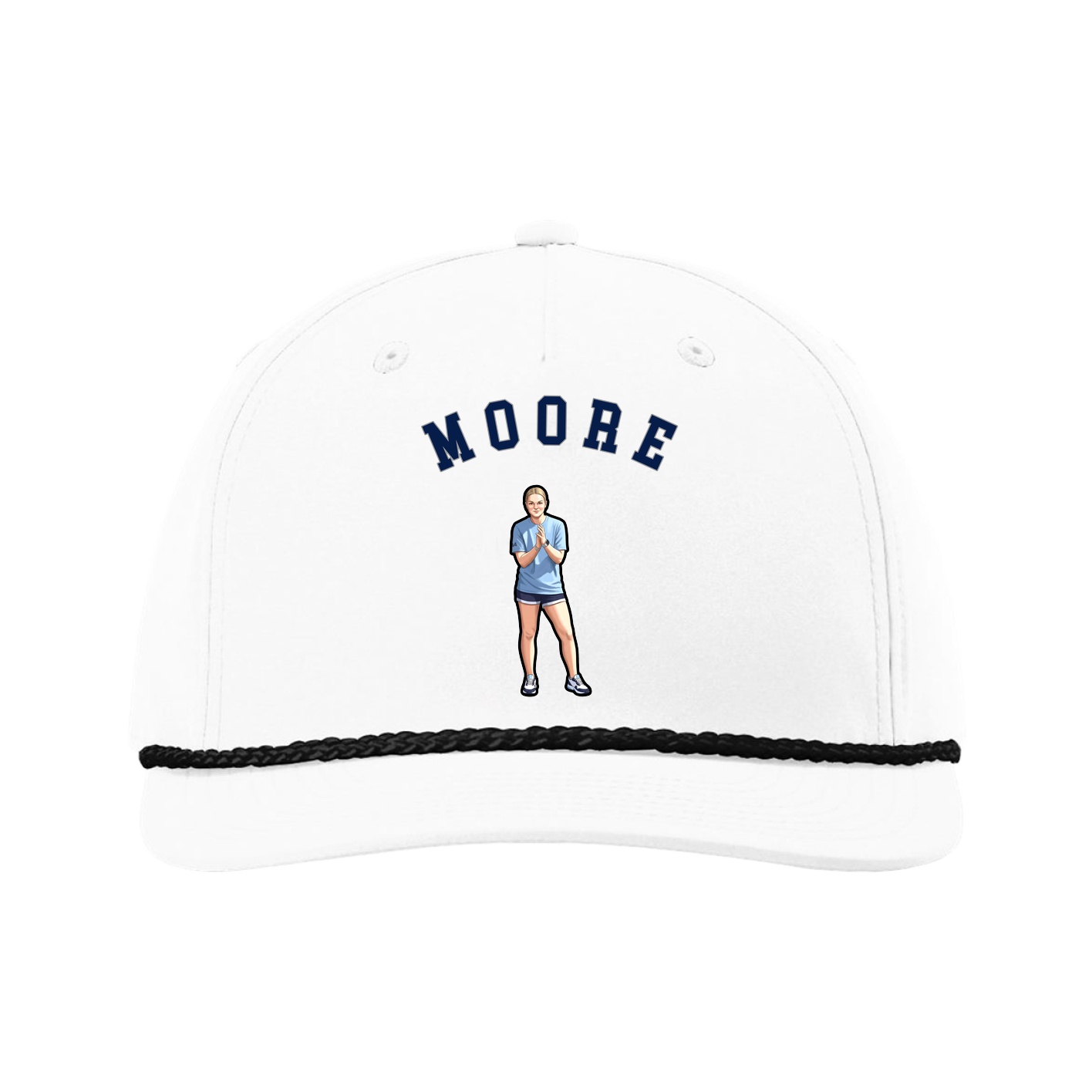 Five-Panel Classic Rope Cap — Shirsey Arch in White