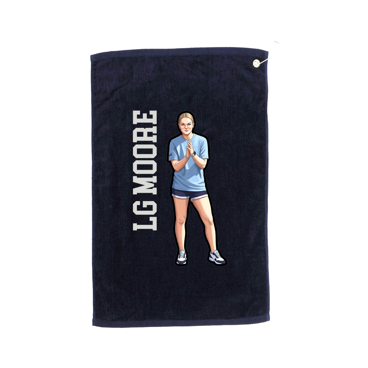 Golf Towel — Name Vertical in Navy