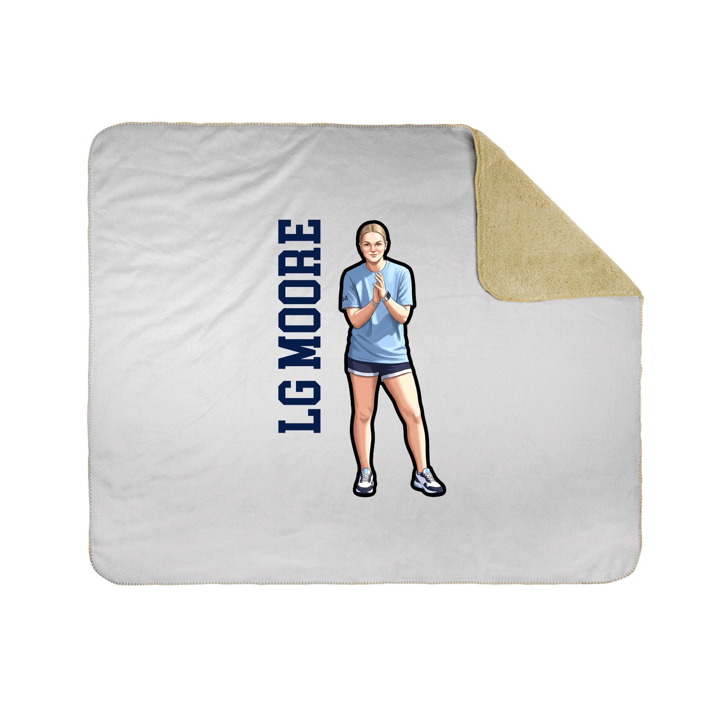 Throw Blanket — Name Vertical in White