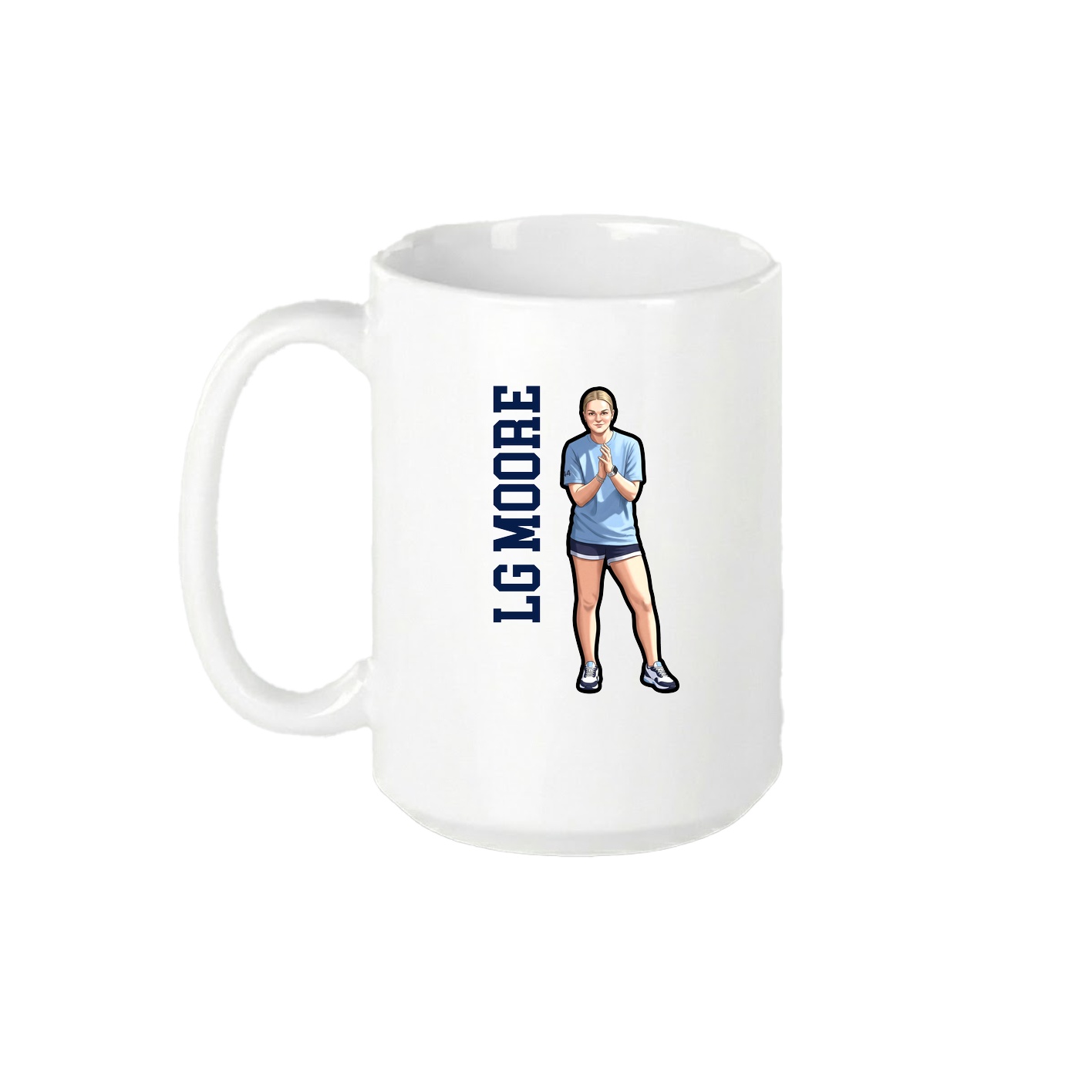 15oz Coffee Mug — Name Vertical in White