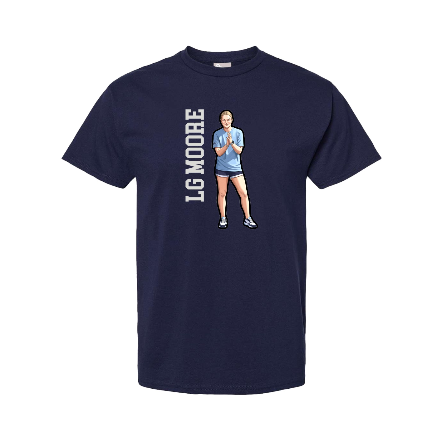 Tee — Name Vertical in Navy