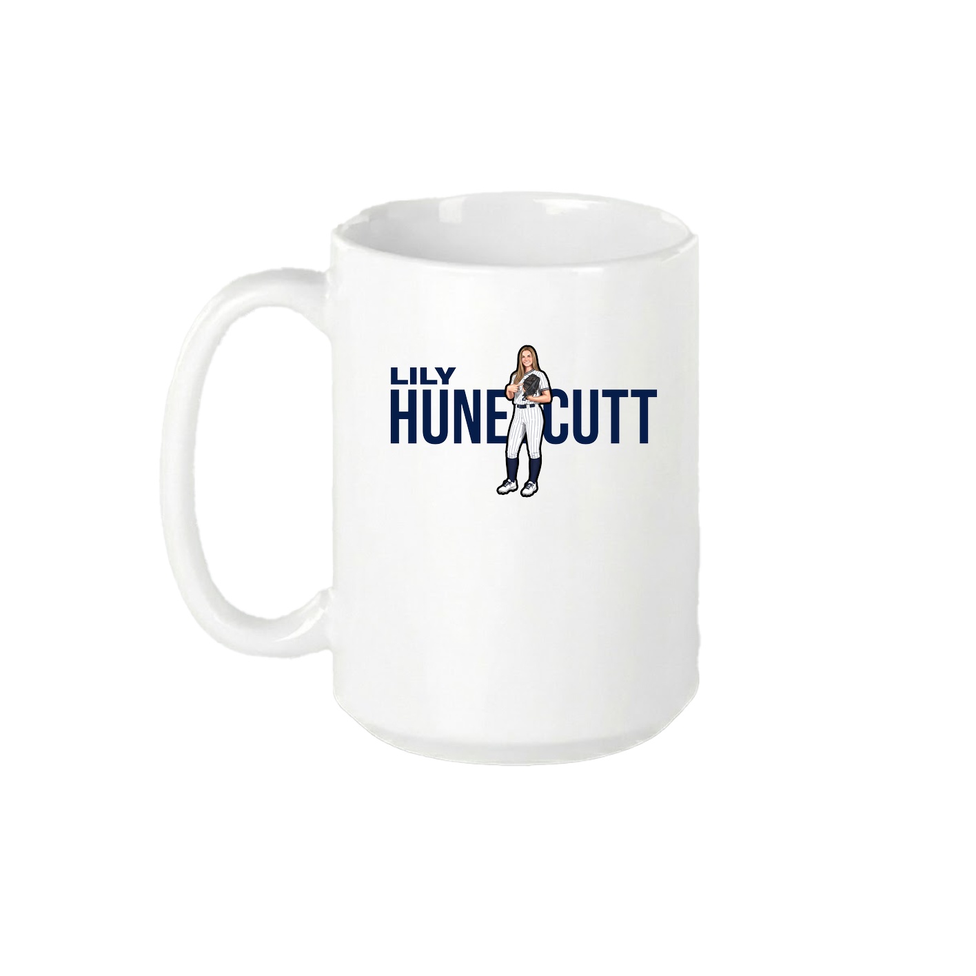 15oz Coffee Mug — Player Name in White