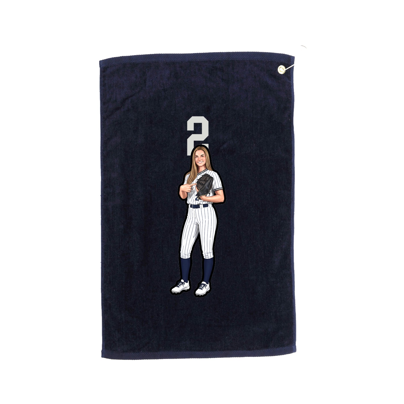 Golf Towel — Number Top in Navy