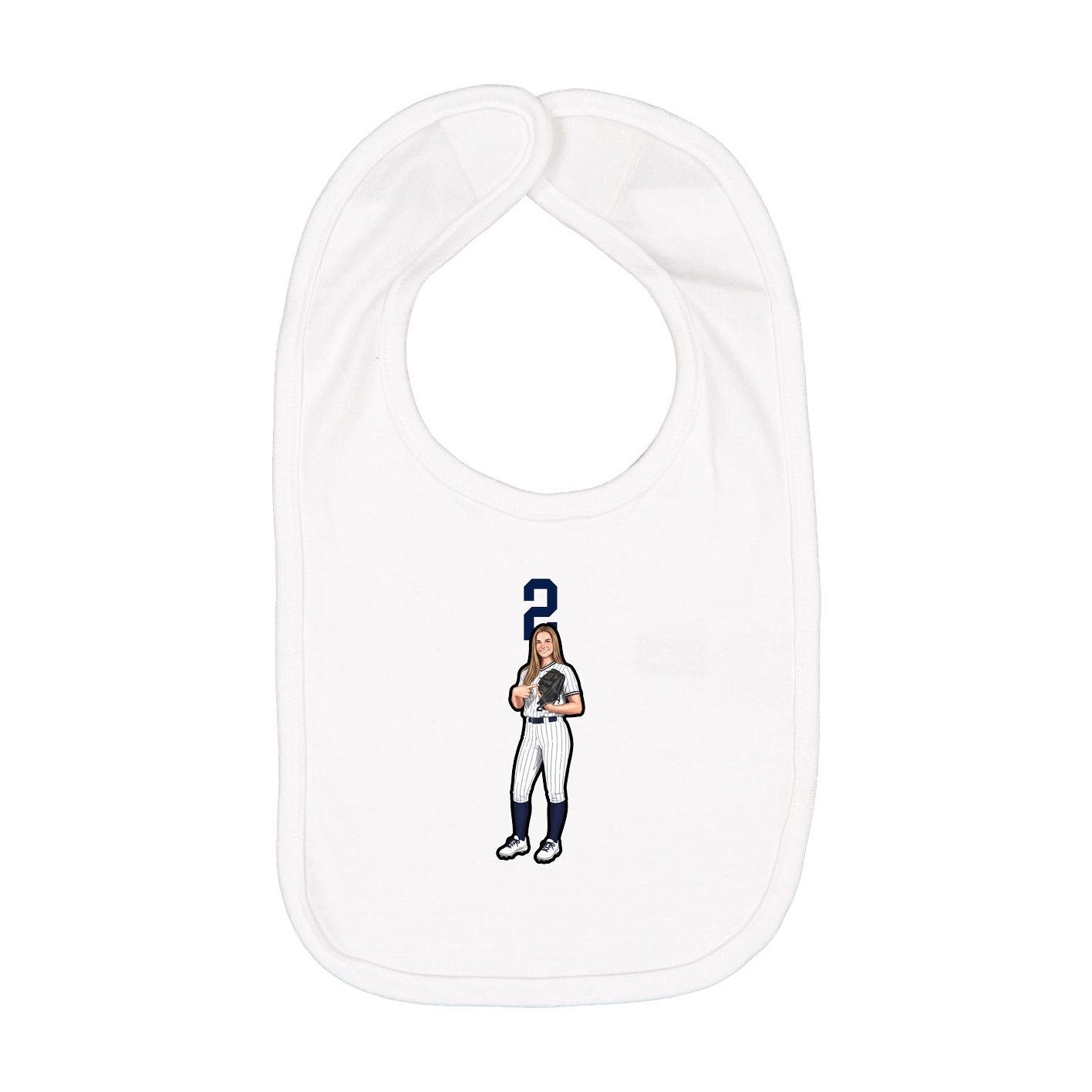 Infant Bib — Number Top in White
