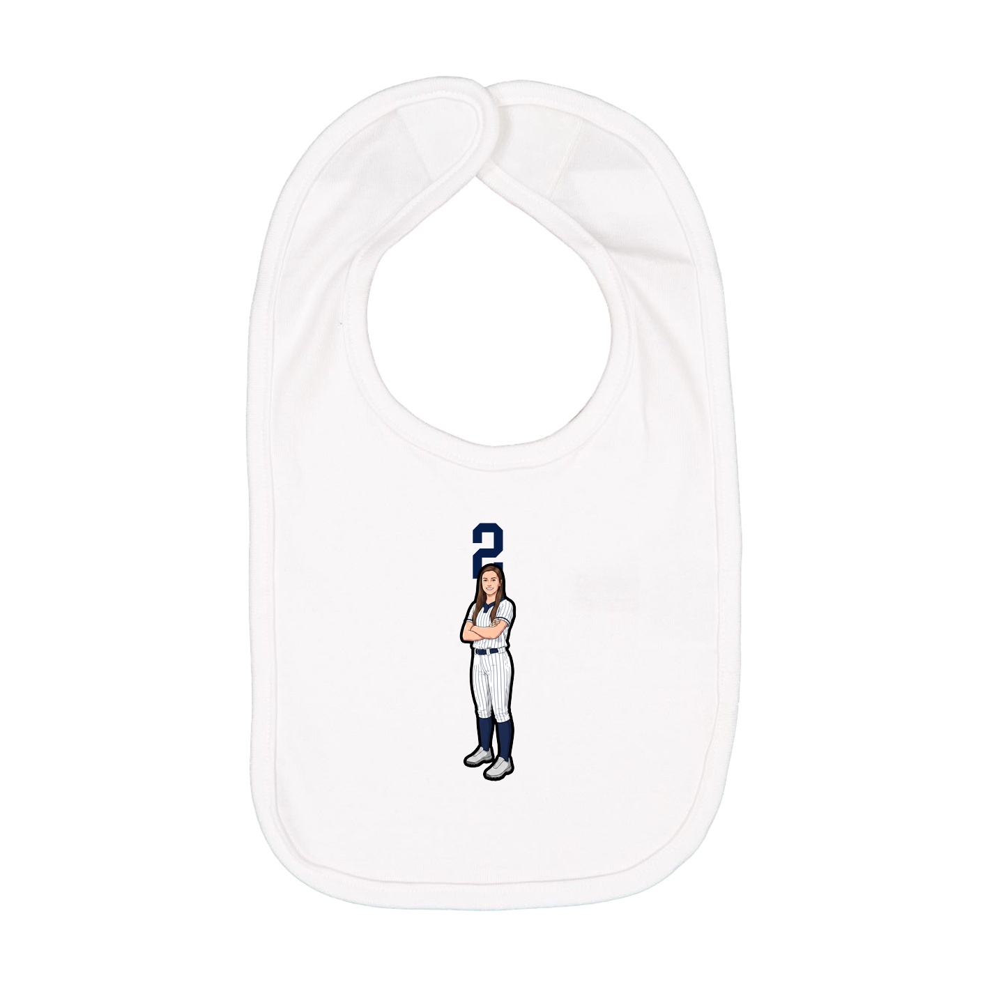 Infant Bib — Number Top in White