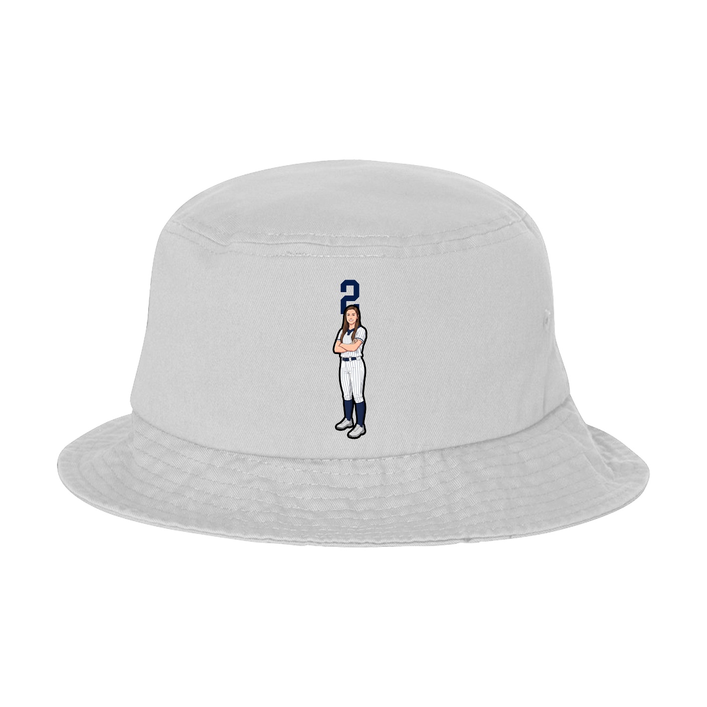 Bucket Cap — Number Top in White