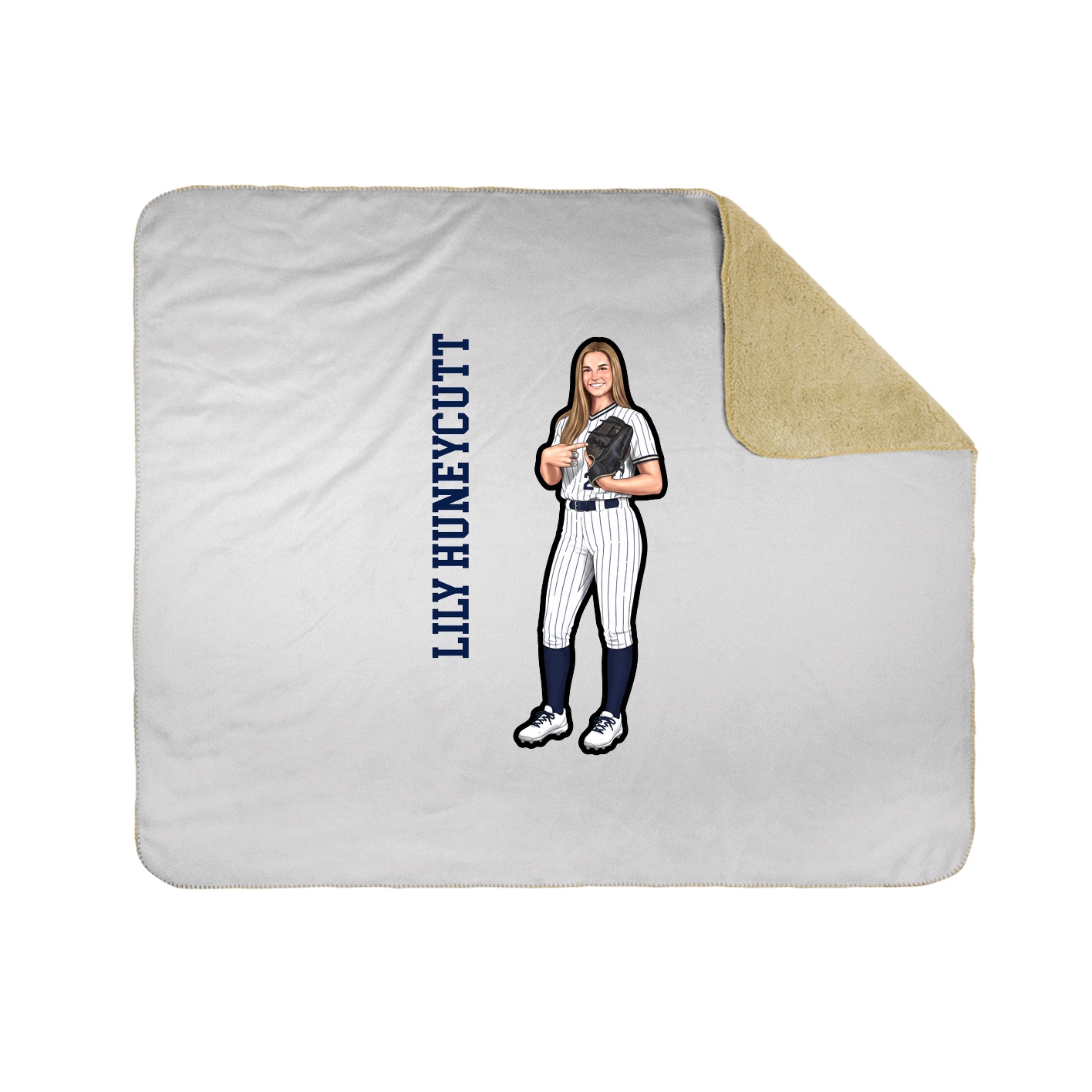 Throw Blanket — Name Vertical in White