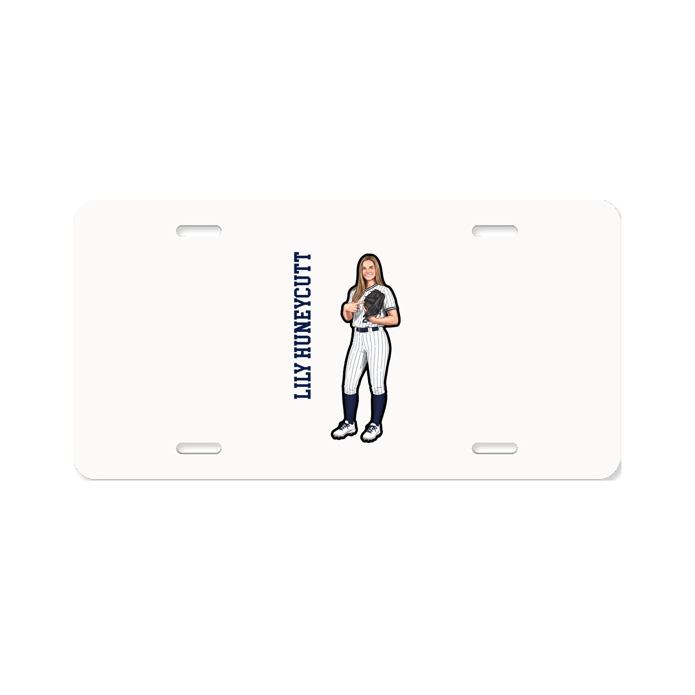License Plate — Name Vertical in Classic