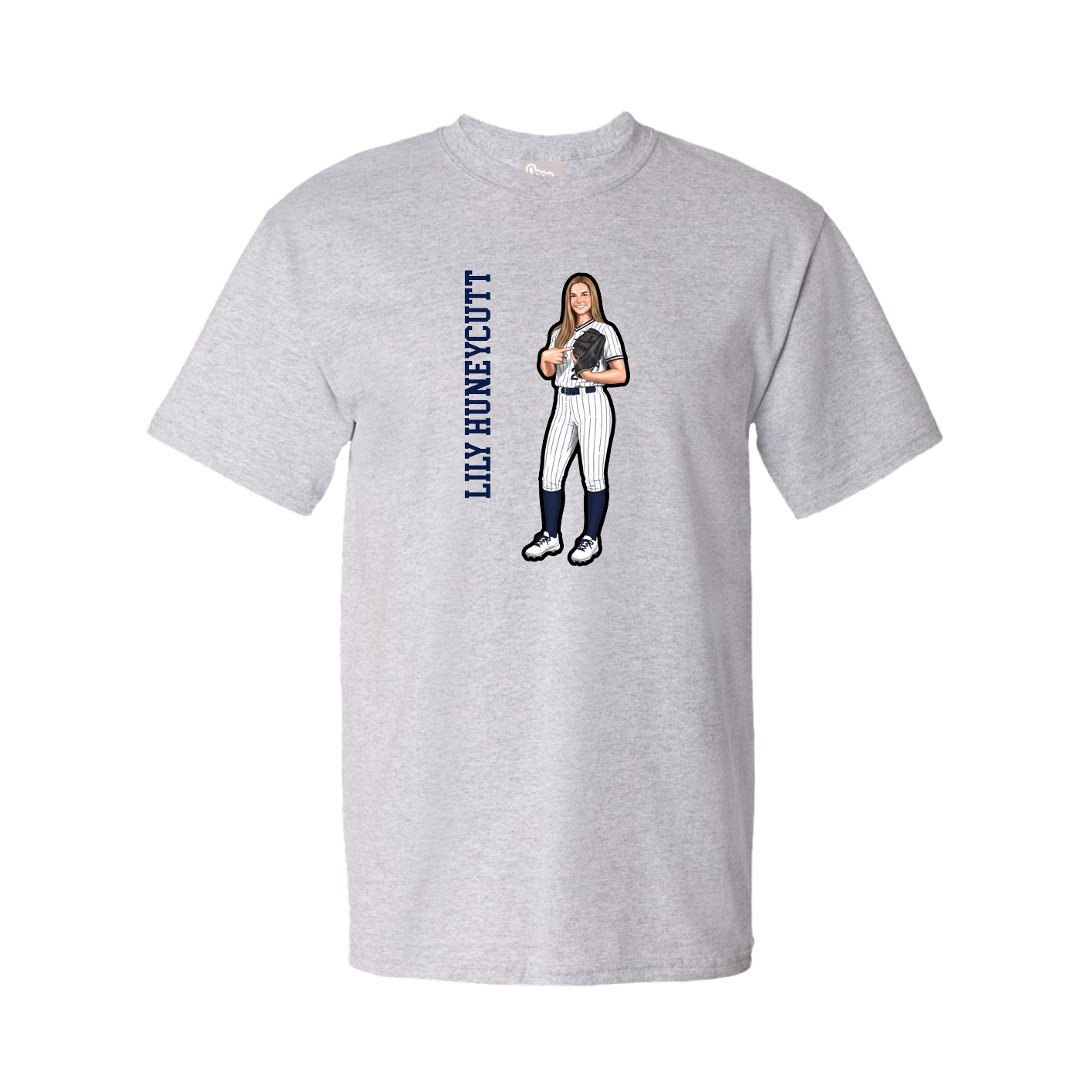 Youth Tee — Name Vertical in Grey