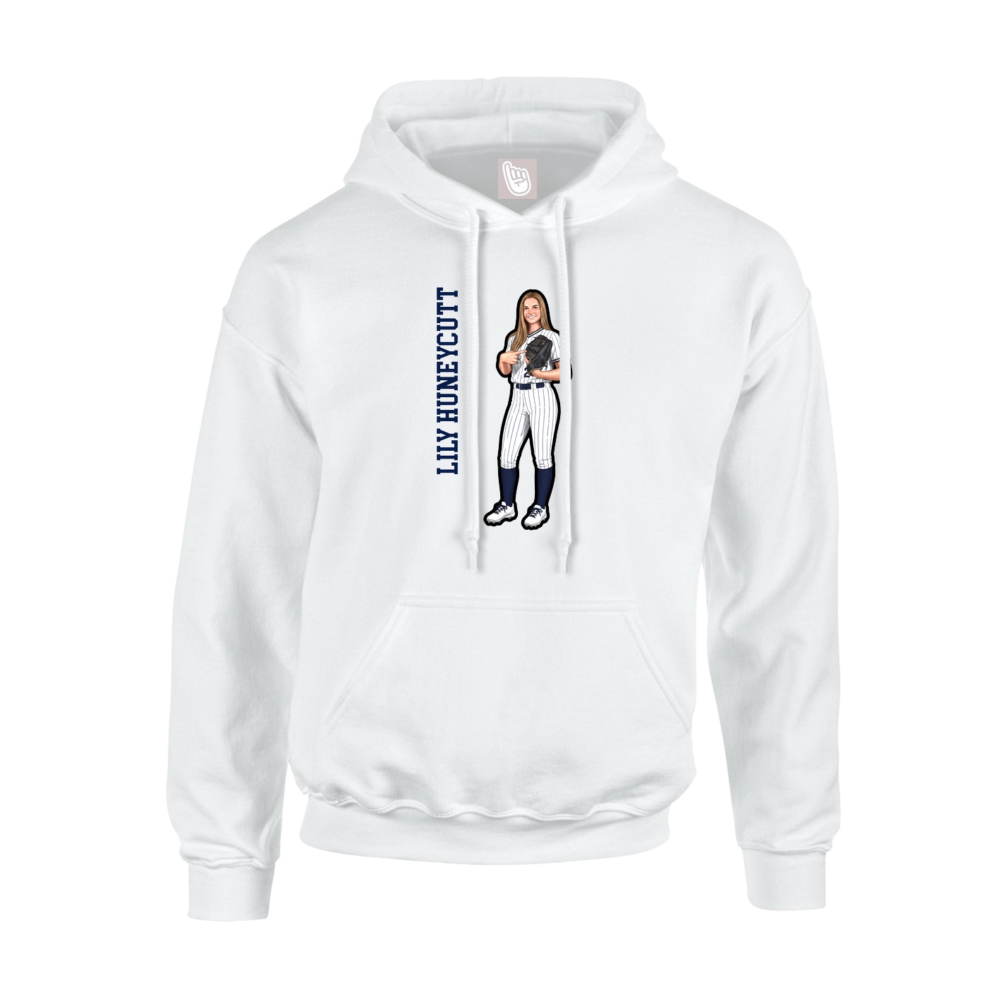 Hoodie — Name Vertical in White