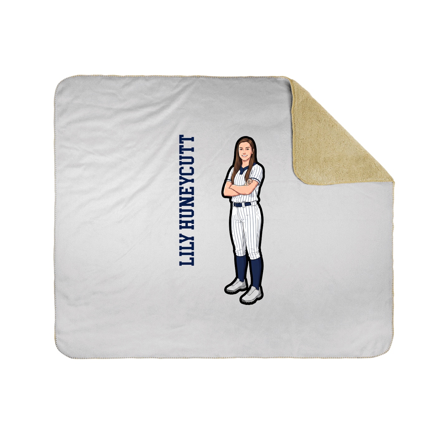 Throw Blanket — Name Vertical in White