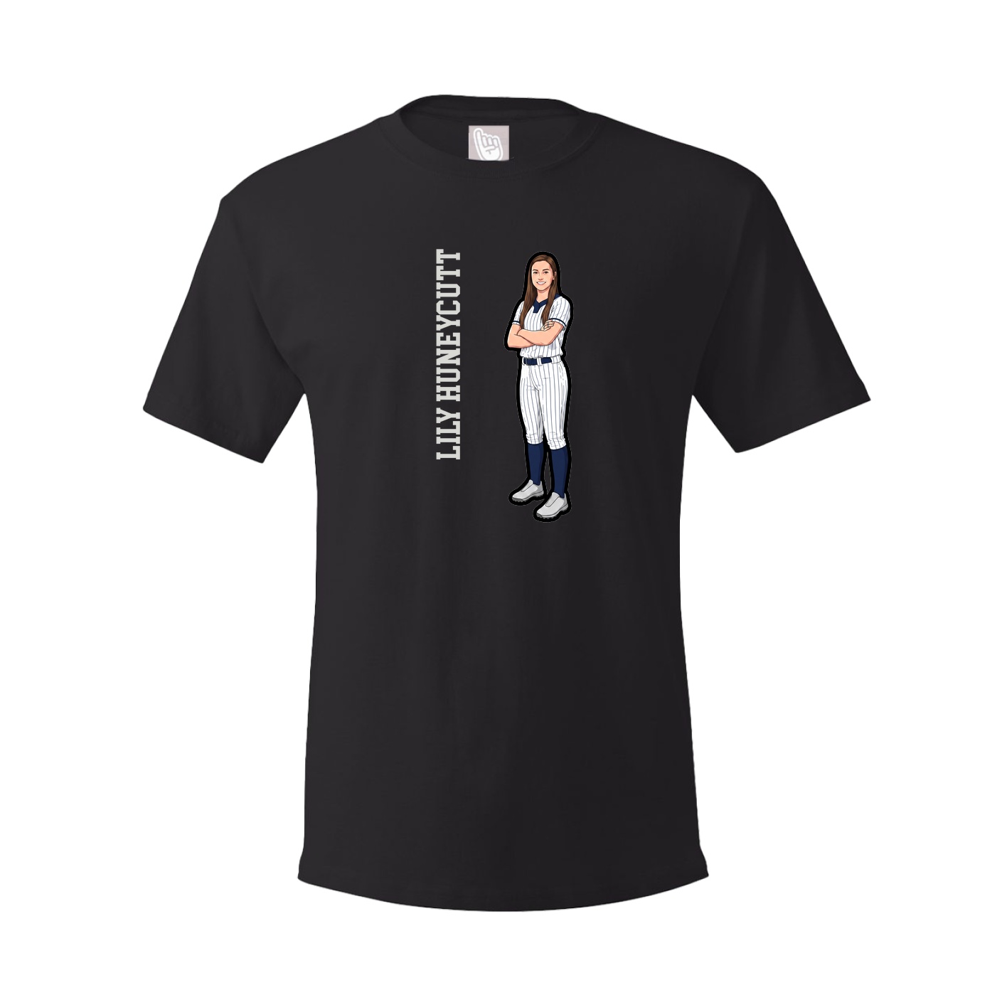 Youth Tee — Name Vertical in Black