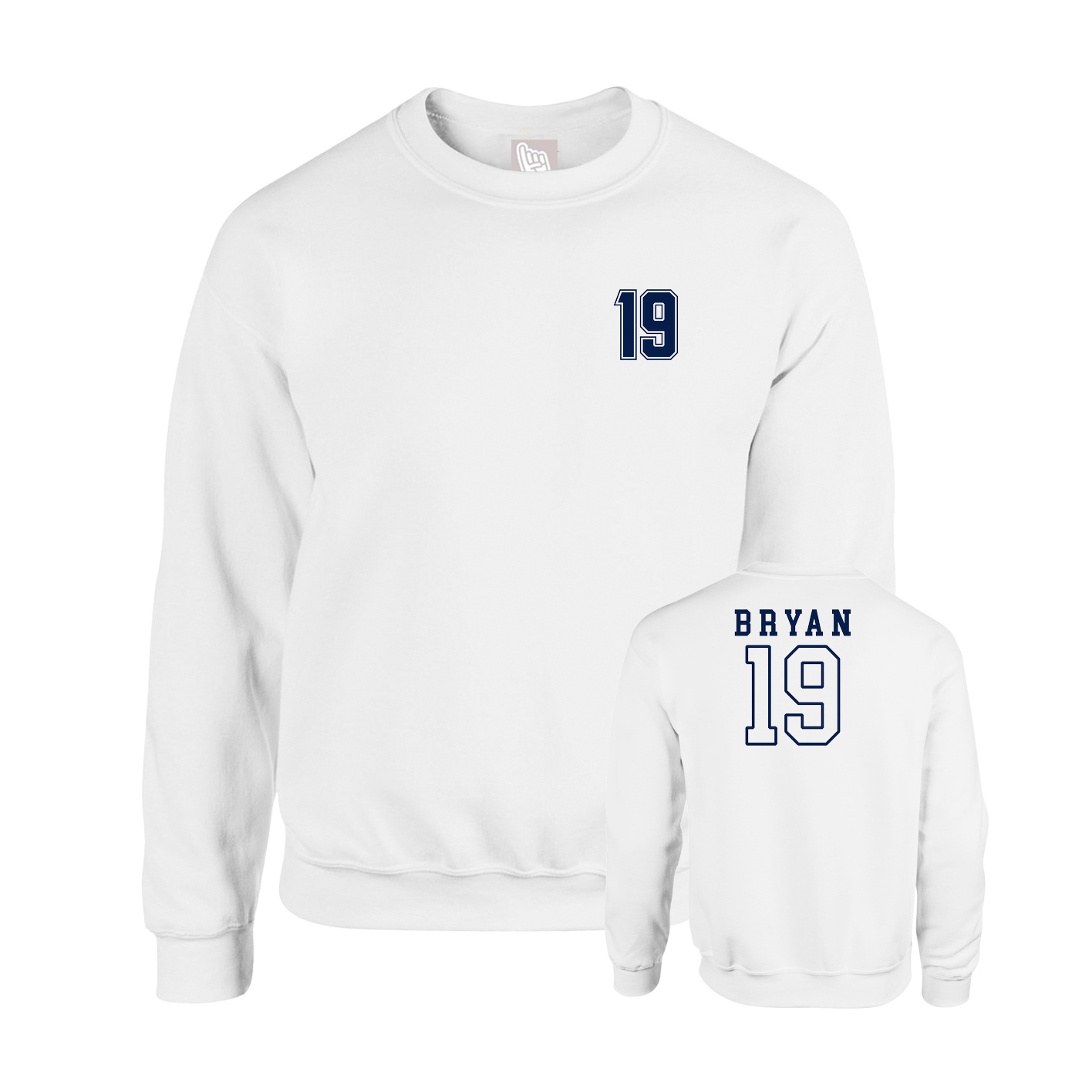 Fleece Crew — Chest Back in White