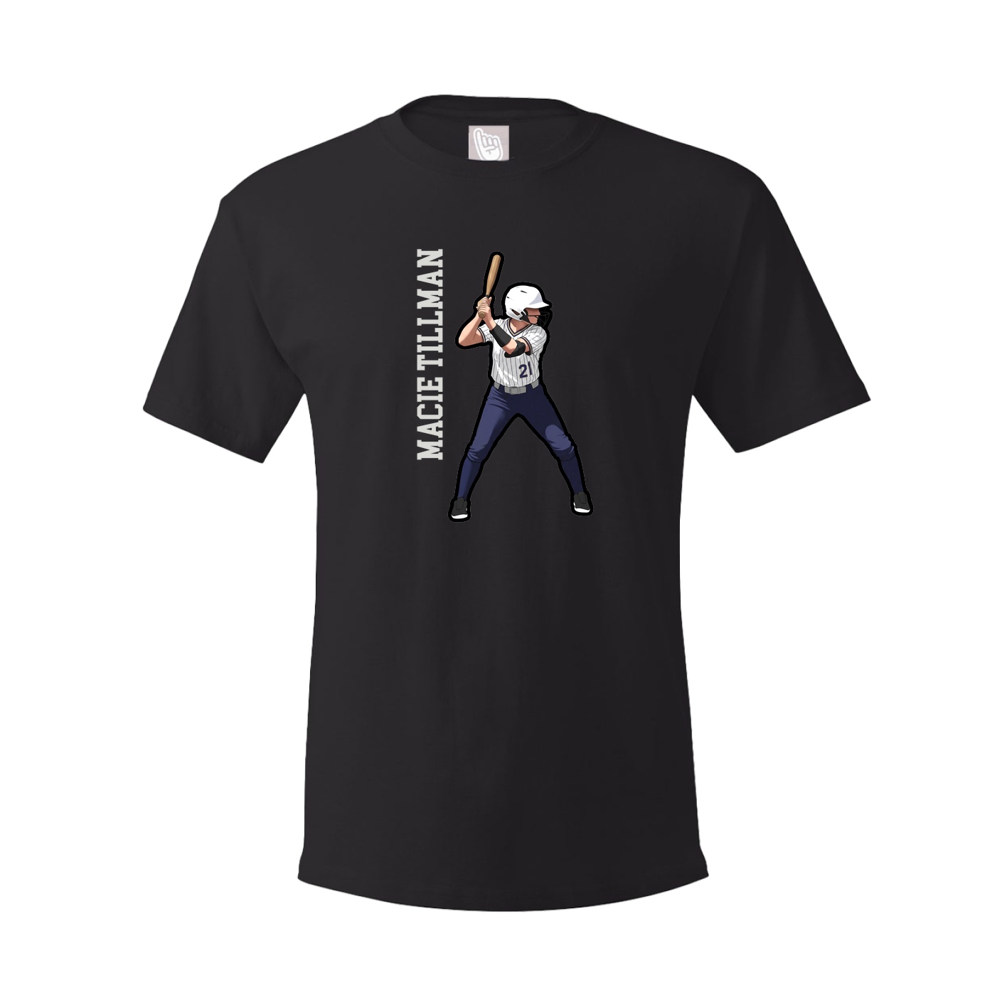 Youth Tee — Name Vertical in Black