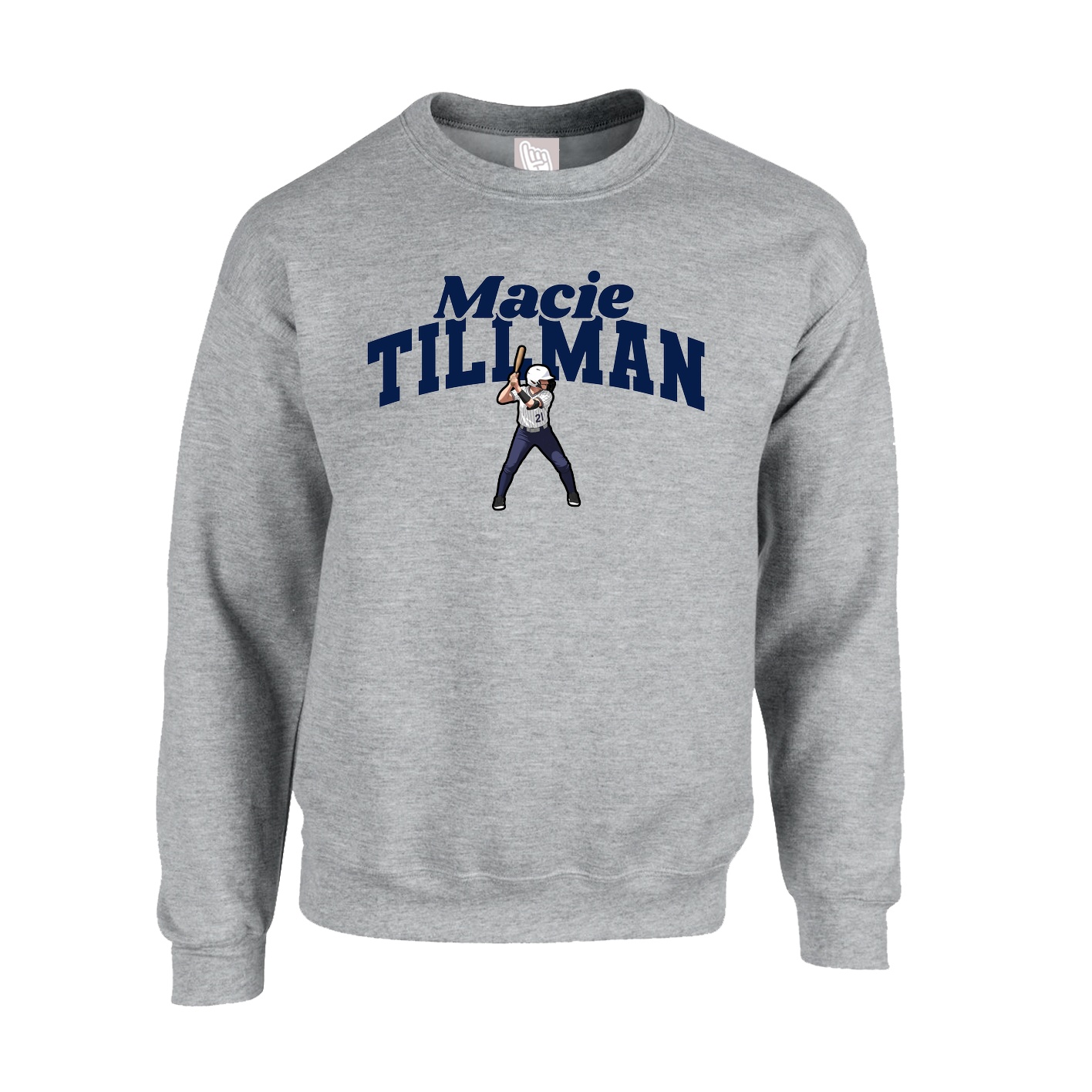 Fleece Crew — Signature Arch in Grey