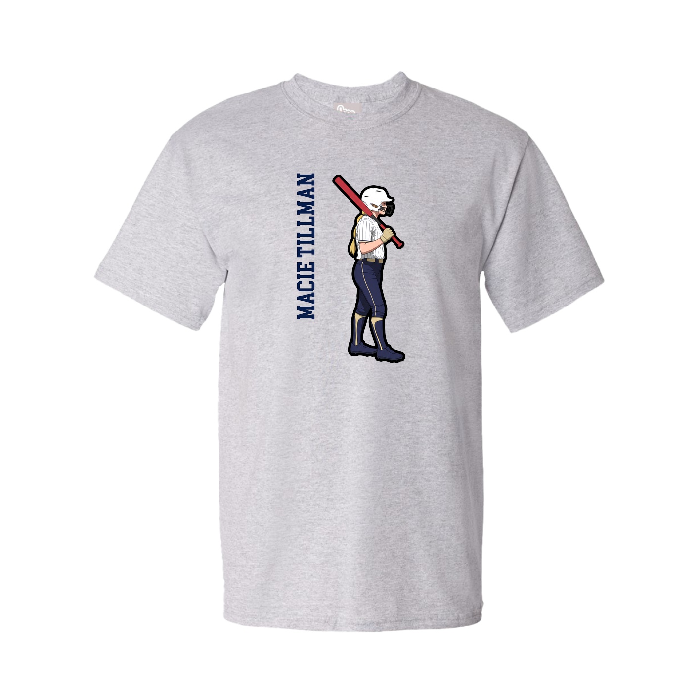 Youth Tee — Name Vertical in Grey