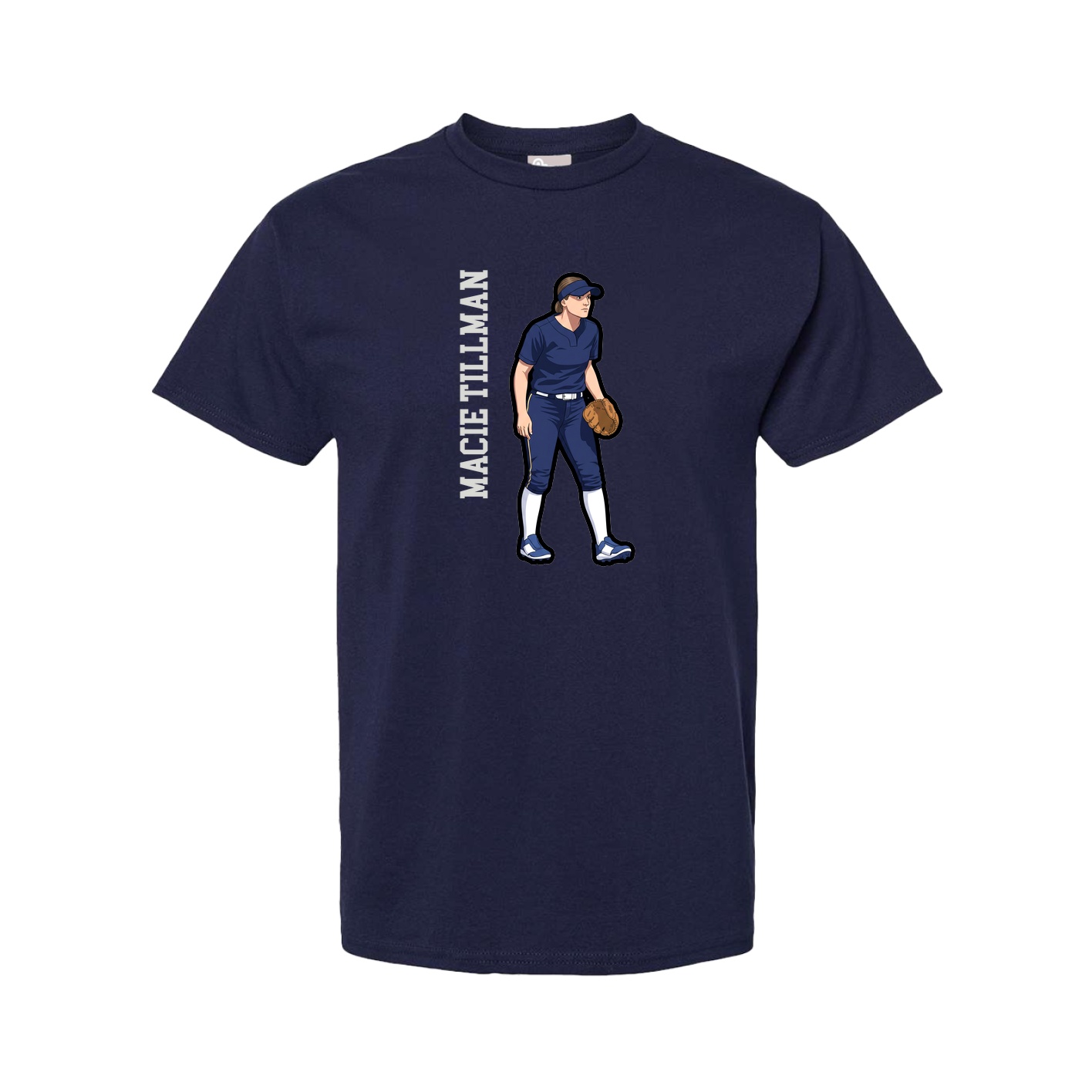 Youth Tee — Name Vertical in Navy