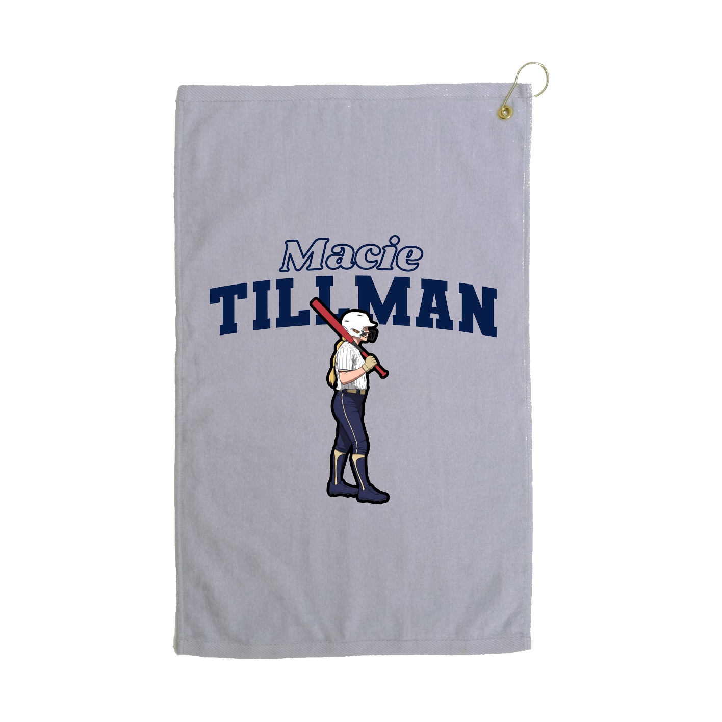Golf Towel — Name Arch in Grey