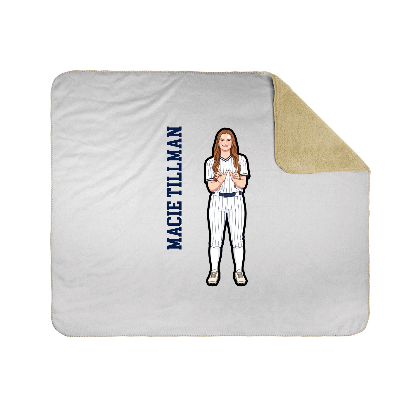 Throw Blanket — Name Vertical in White
