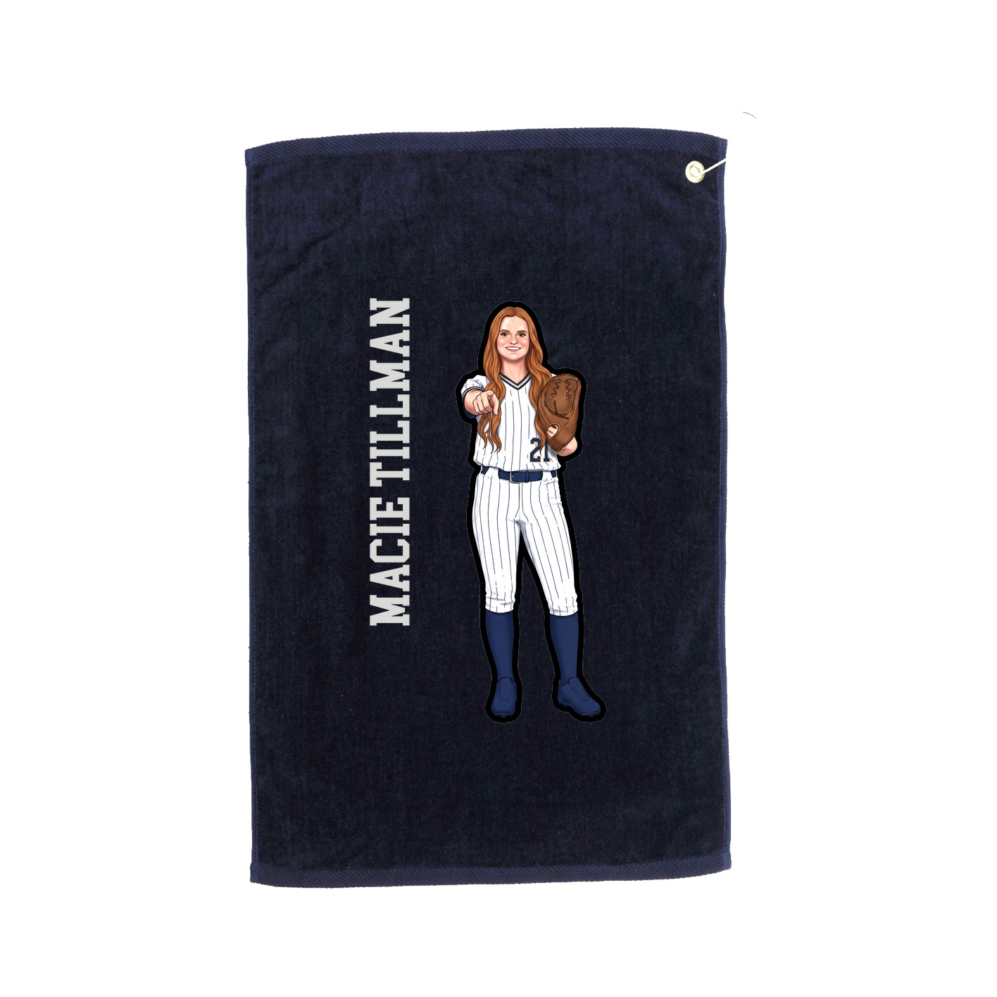 Golf Towel — Name Vertical in Navy